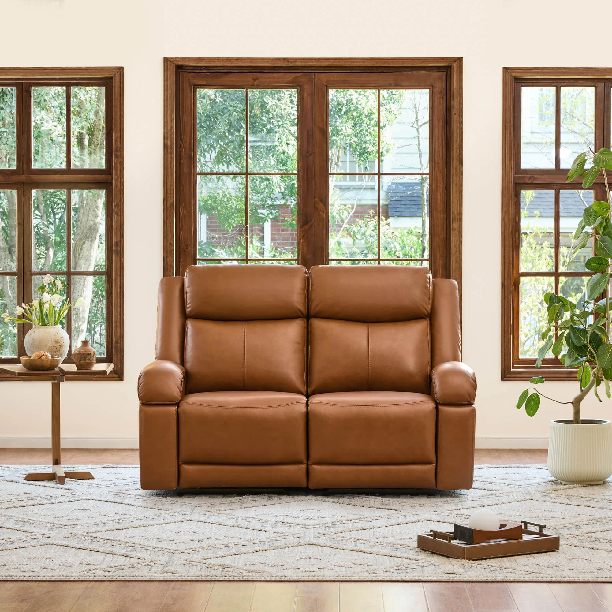 Isaac Genuine Leather Wall Hugger Power Reclining Sofa with Power Headrest - Image 107