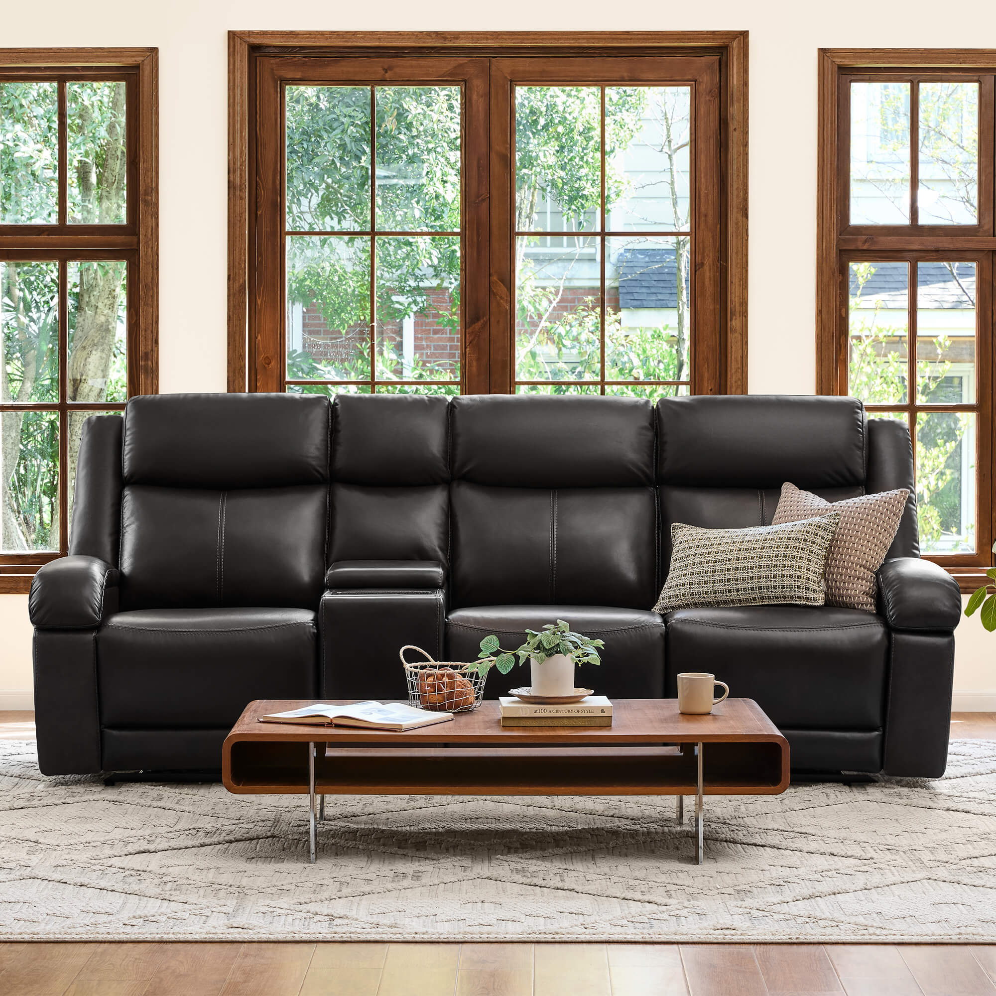 Isaac Genuine Leather Wall Hugger Power Reclining Sofa with Power Headrest - Image 163