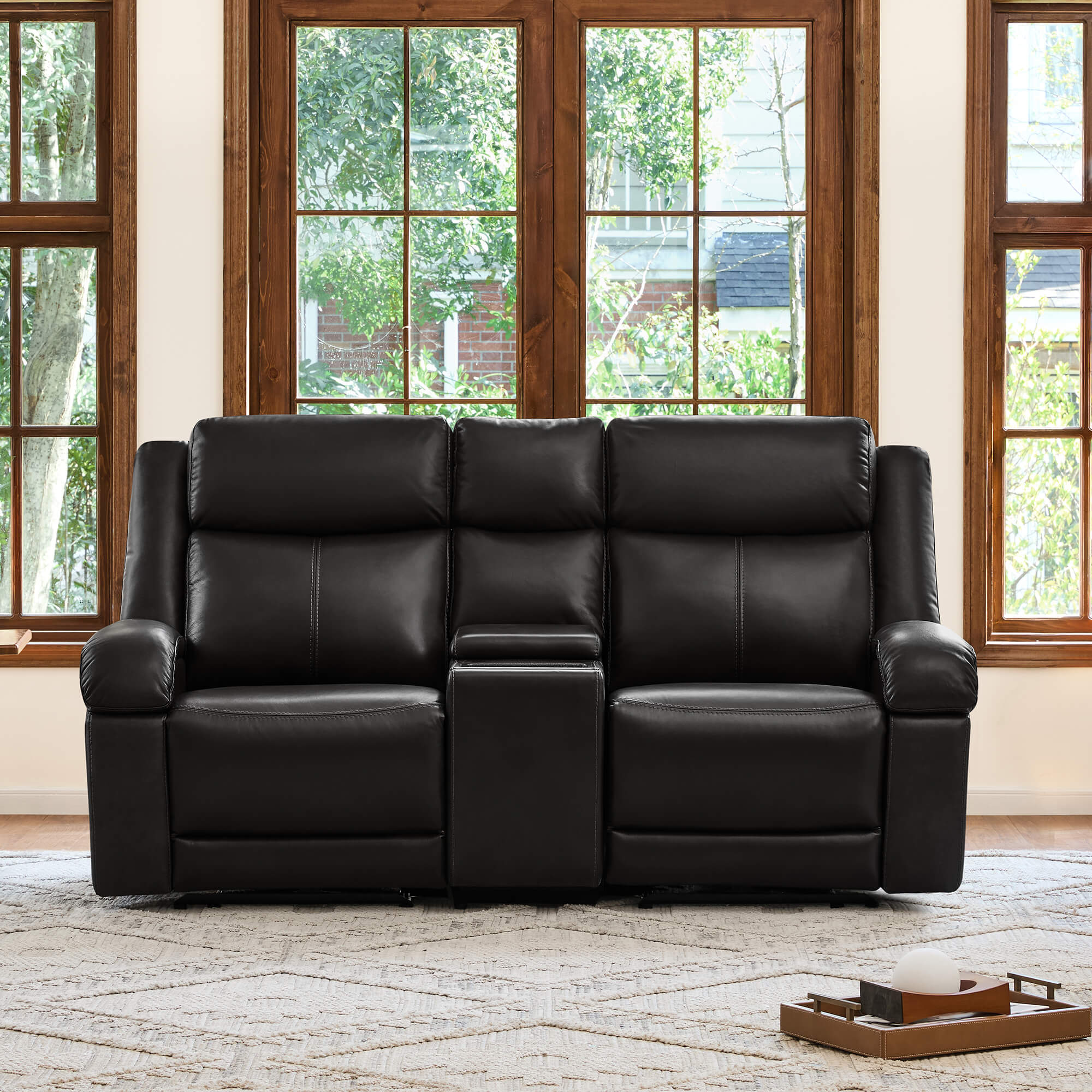 Isaac Genuine Leather Wall Hugger Power Reclining Sofa with Power Headrest - Image 164