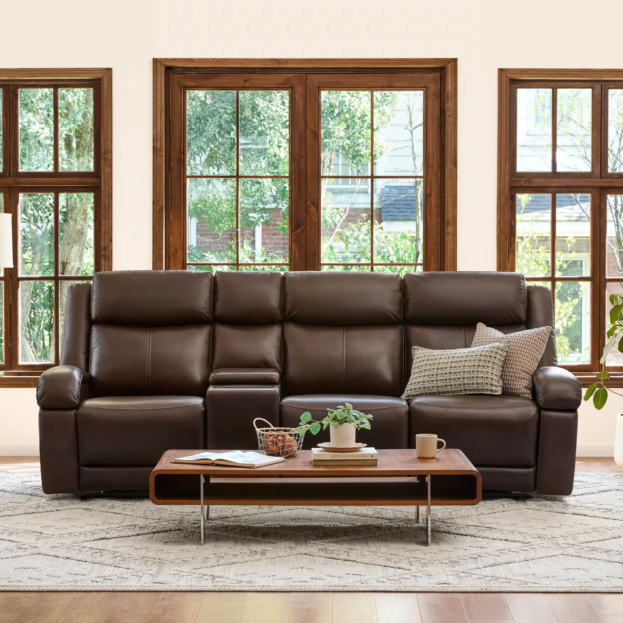 Isaac Genuine Leather Wall Hugger Power Reclining Sofa with Power Headrest - Image 9