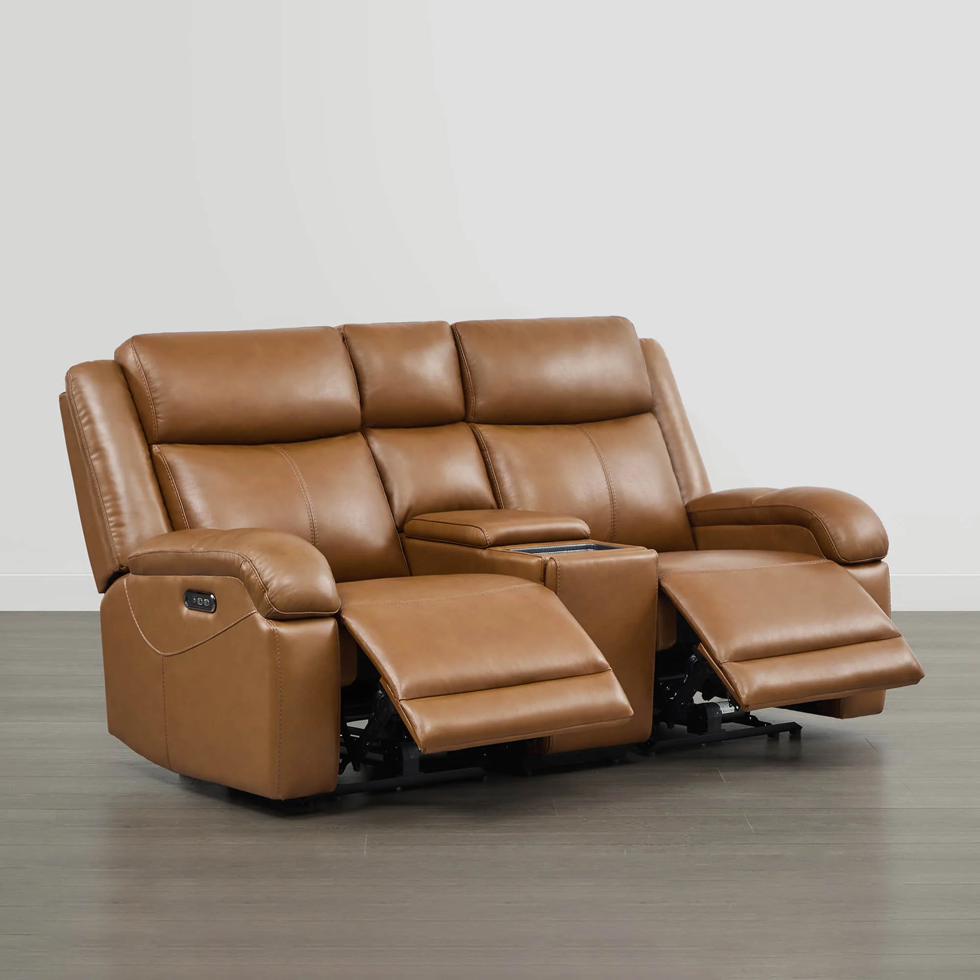 Isaac Genuine Leather Wall Hugger Power Reclining Sofa with Power Headrest - Image 91