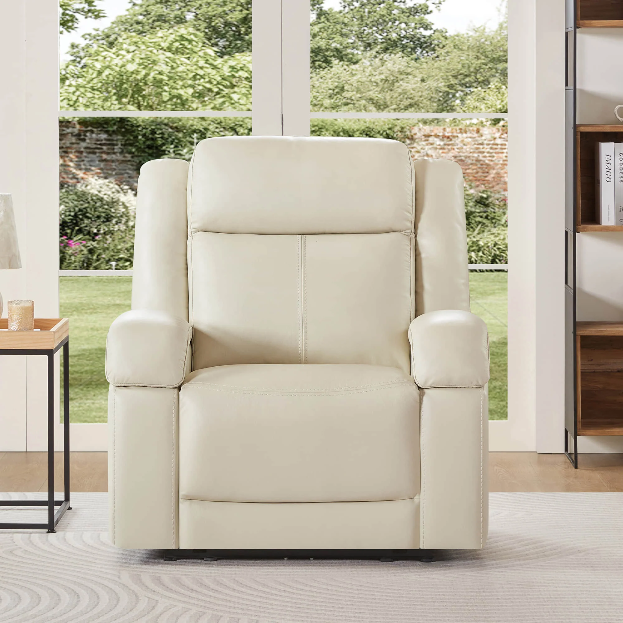 Isaac Genuine Leather Wall Hugger Power Recliner with Power Headrest - Image 91