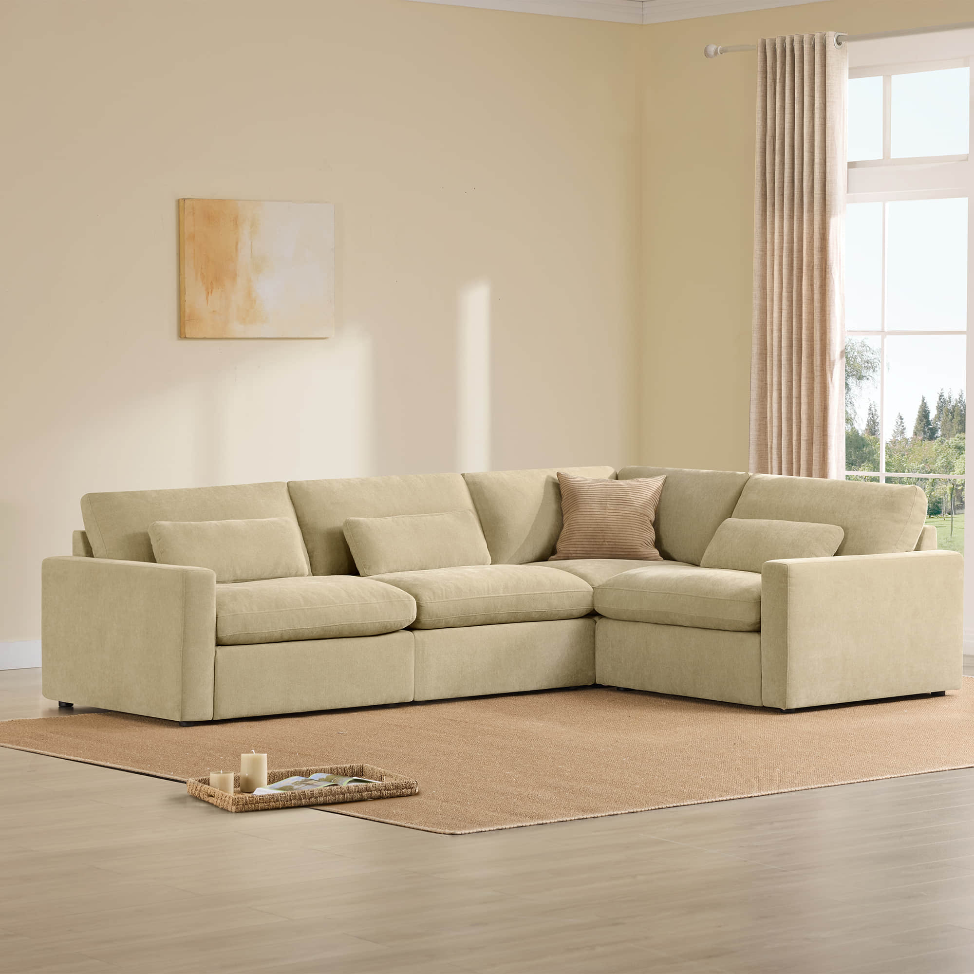 Ivy 4-Seat Performance Fabric Modular Sectional Sofa - Image 13