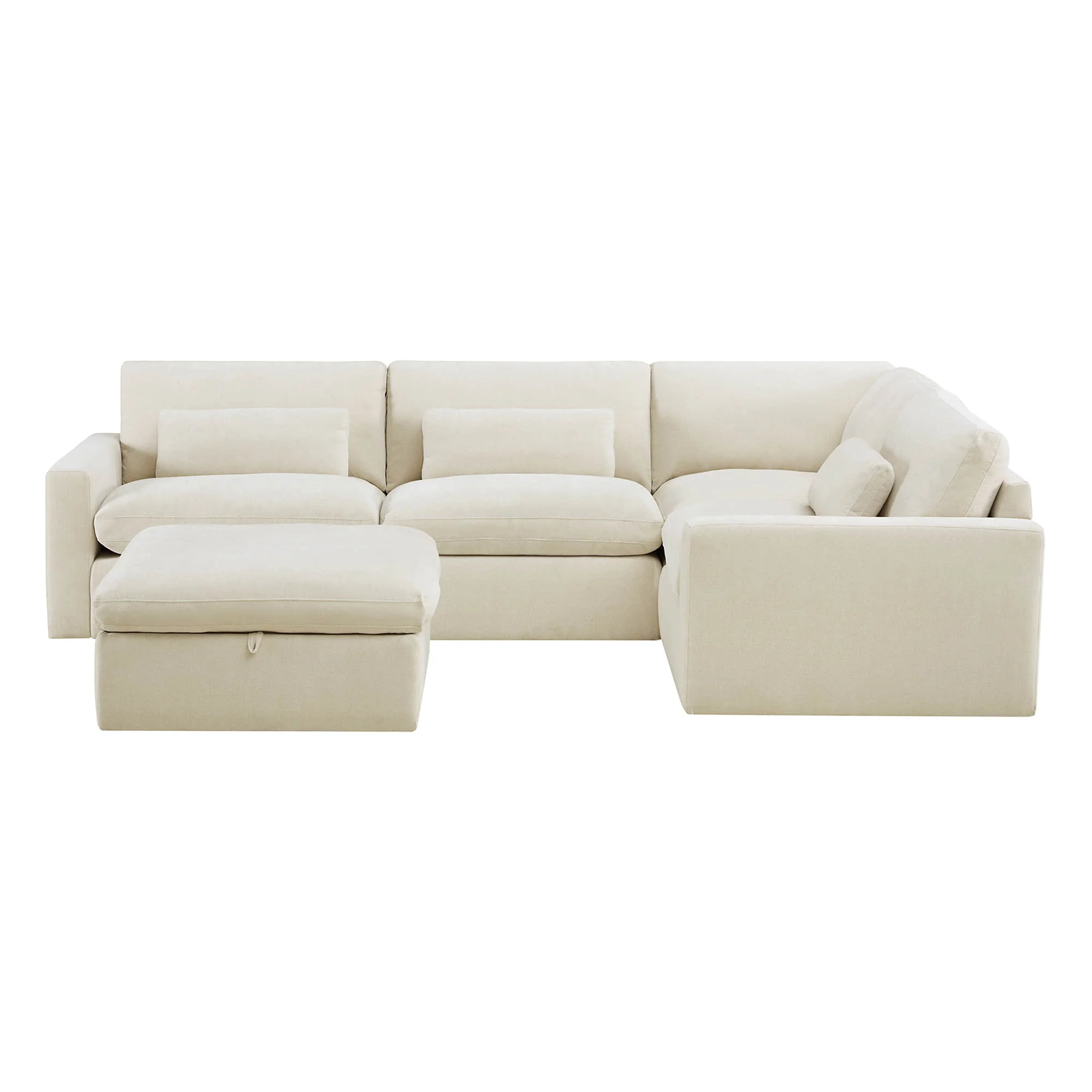 Ivy 5-Seat Performance Fabric Modular Sectional Sofa with Storage Ottoman - Image 18