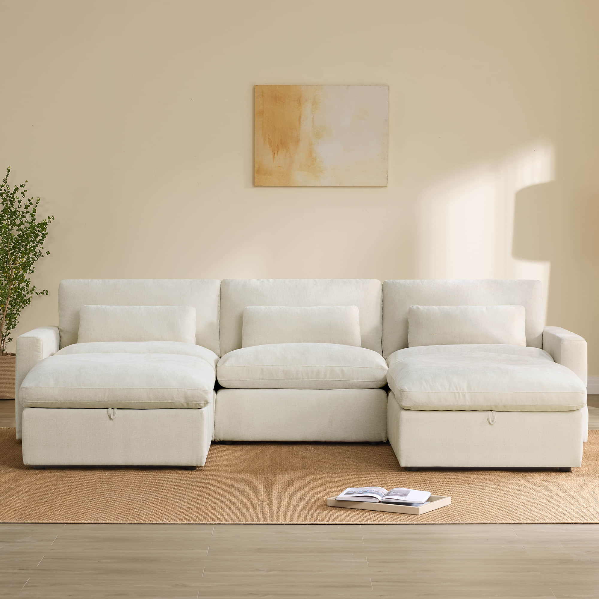 Ivy 5-Seat Performance Fabric Modular Sectional Sofa with Storage Ottoman - Image 6