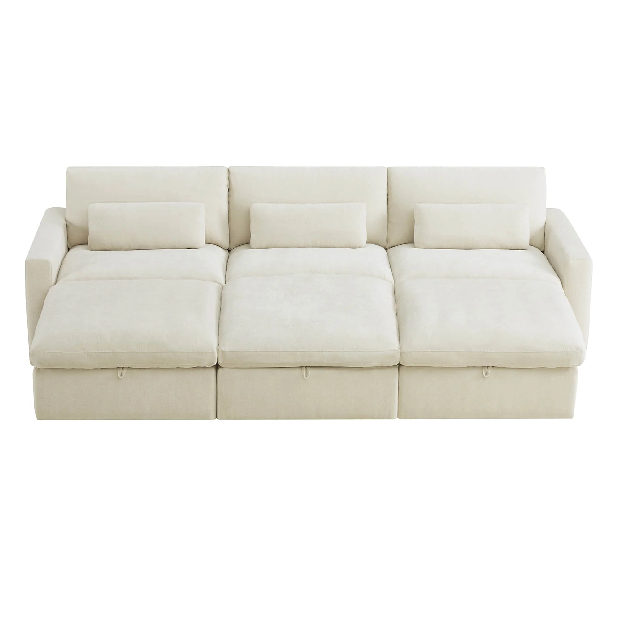 Ivy 6-Seat Performance Fabric Bed Modular Sectional Sofa with Storage Ottoman - Image 15