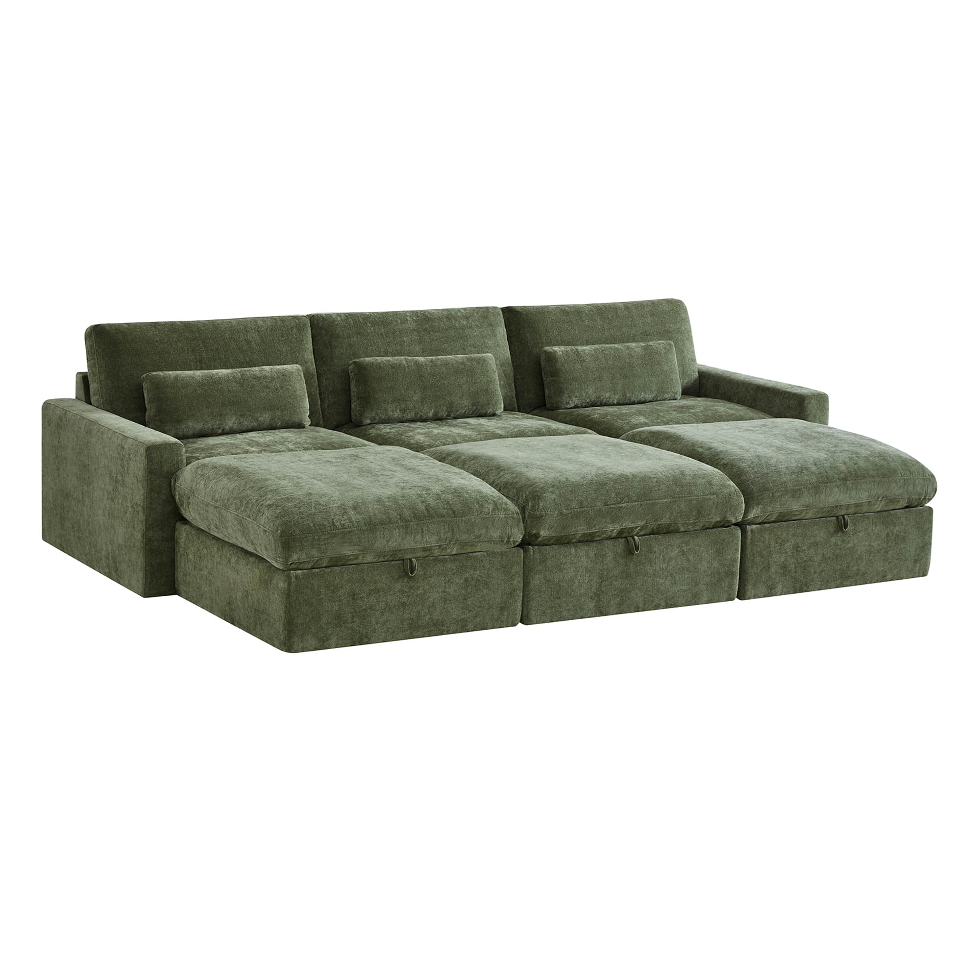 Ivy 6-Seat Performance Fabric Bed Modular Sectional Sofa with Storage Ottoman - Image 18