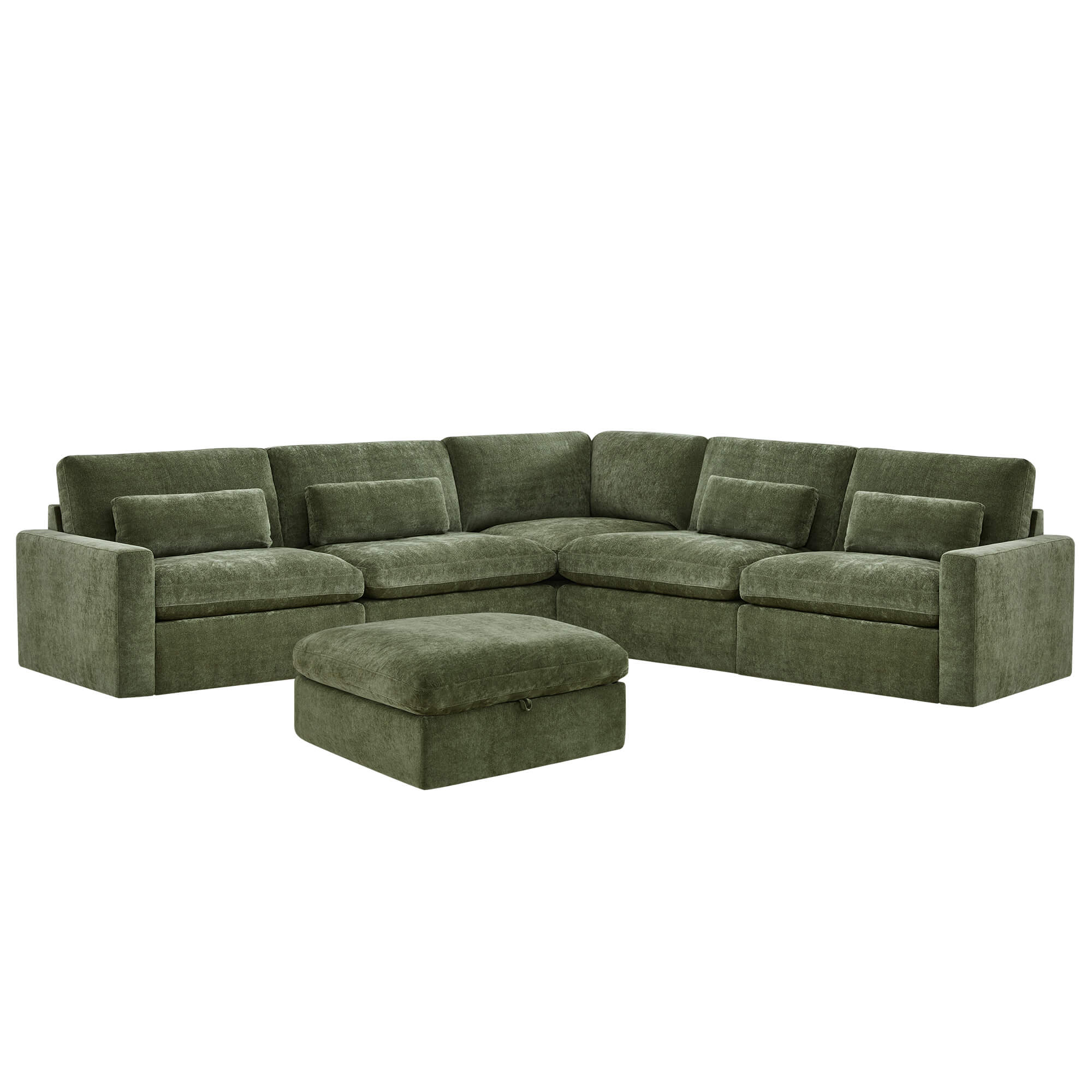 Ivy 6-Seat Performance Fabric Bed Modular Sectional Sofa with Storage Ottoman - Image 24