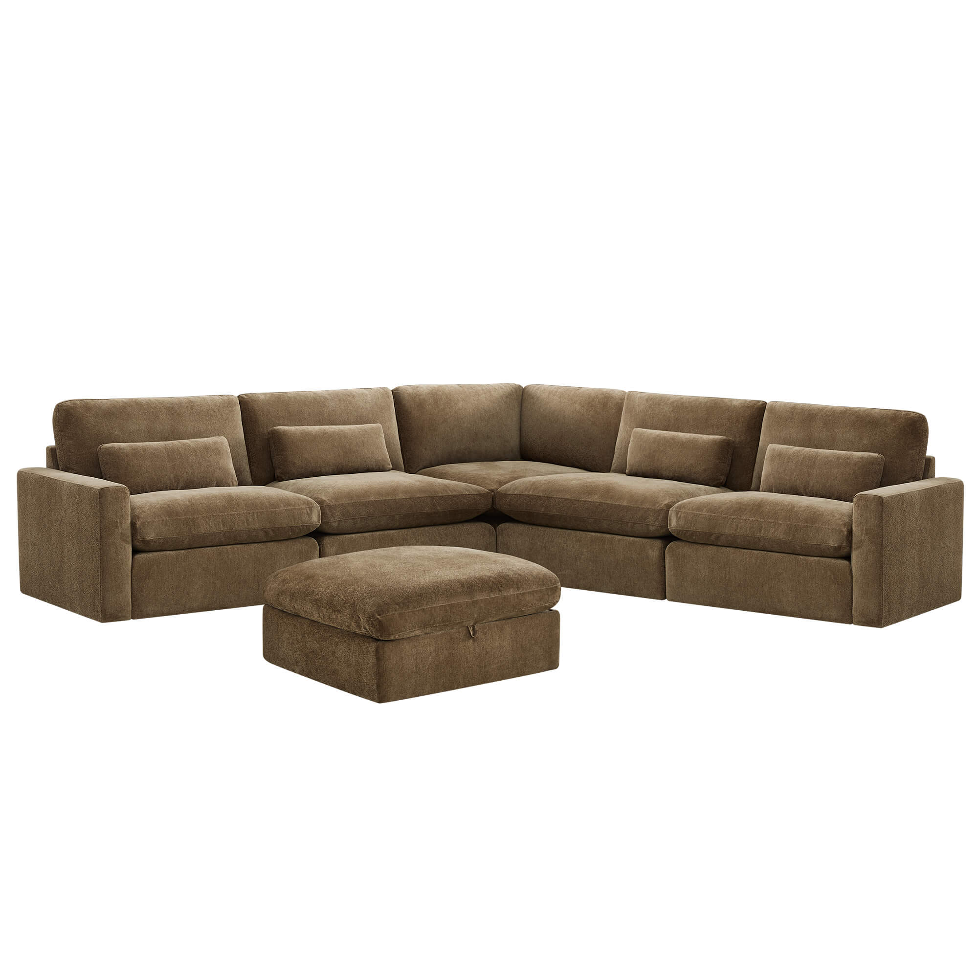 Ivy 6-Seat Performance Fabric Bed Modular Sectional Sofa with Storage Ottoman - Image 26