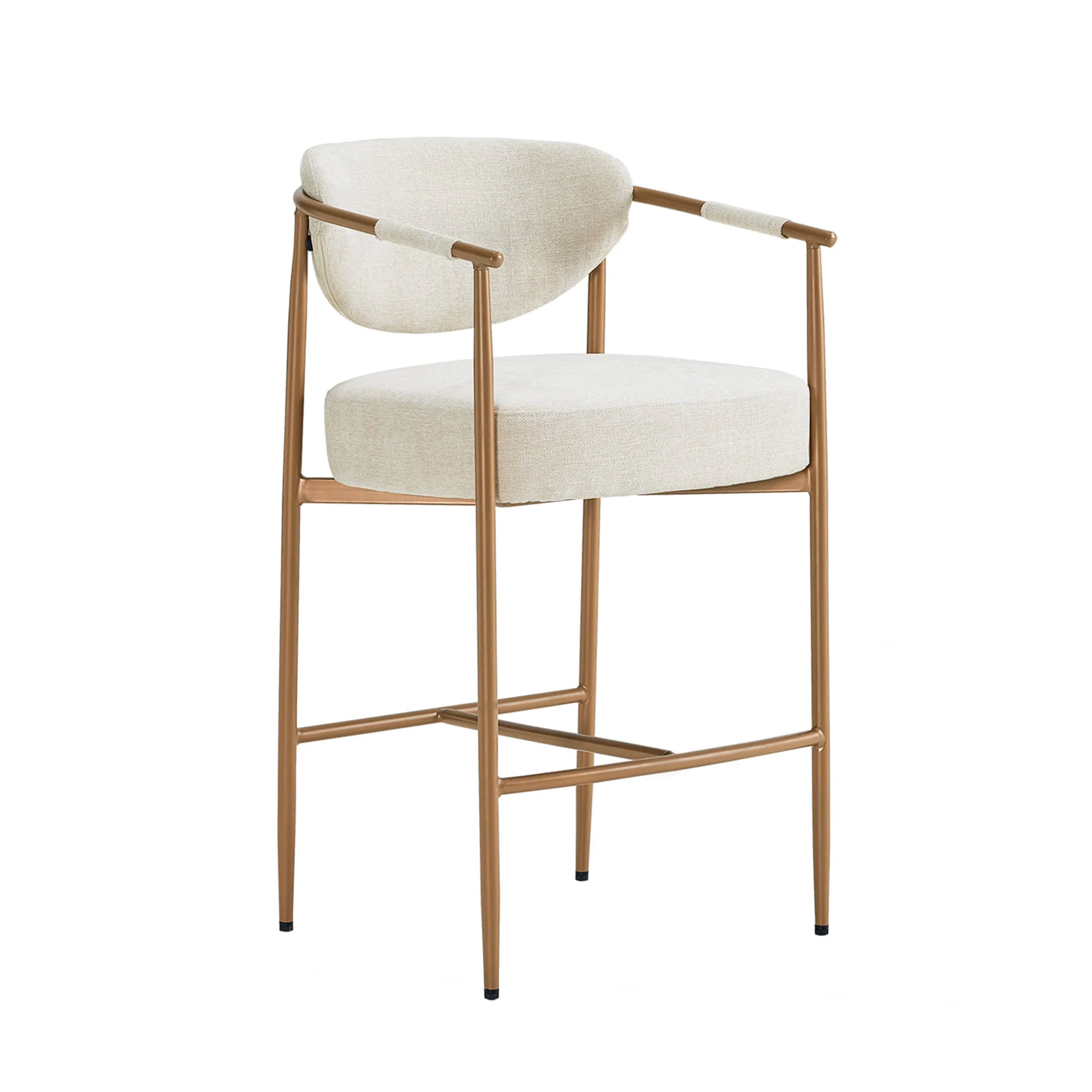 Jade Modern Curved Hand-Woven Counter Stool - Image 24