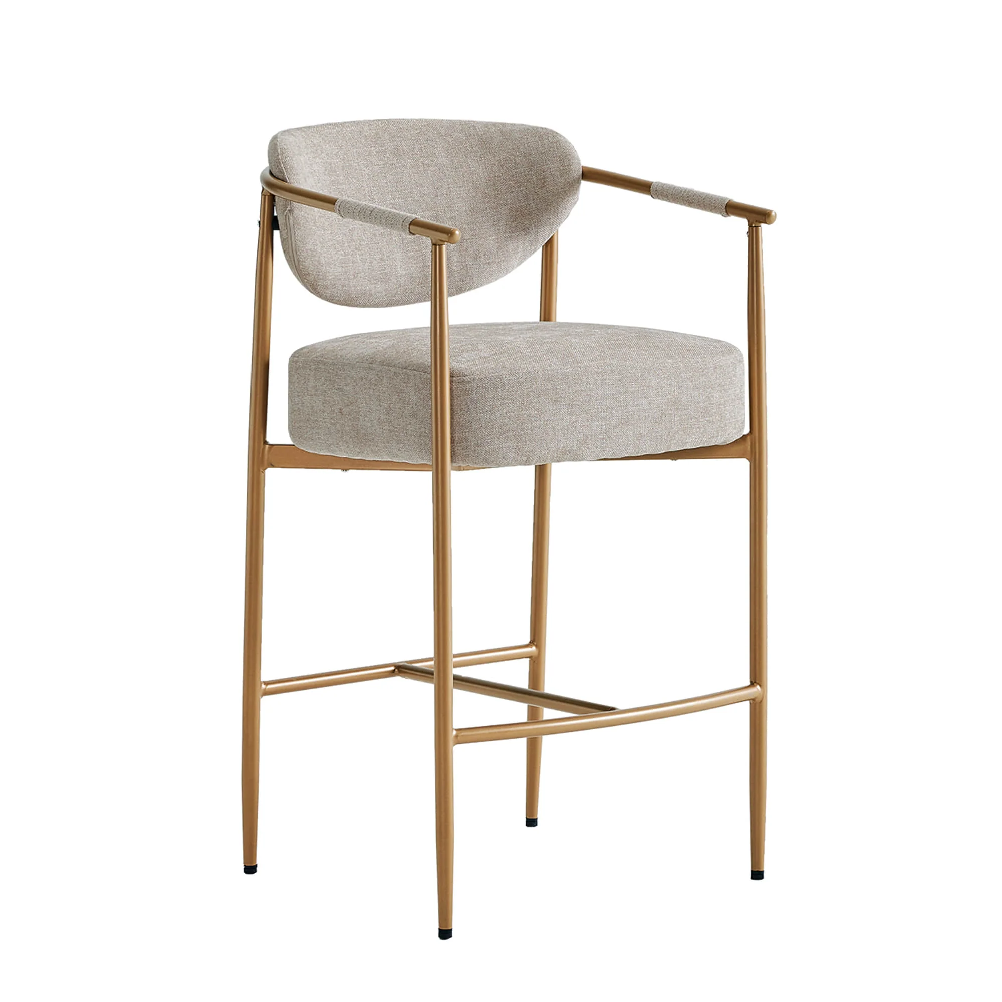 Jade Modern Curved Hand-Woven Counter Stool - Image 30