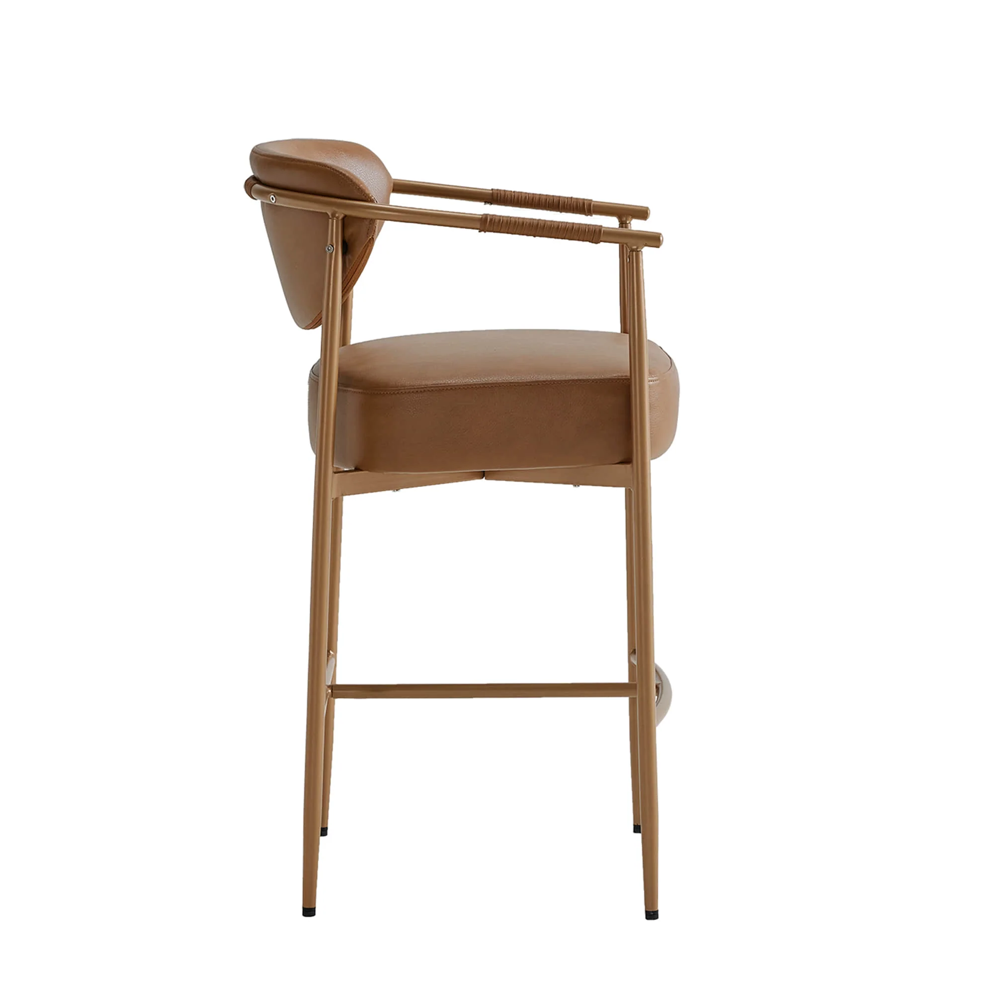 Jade Modern Curved Hand-Woven Counter Stool - Image 35