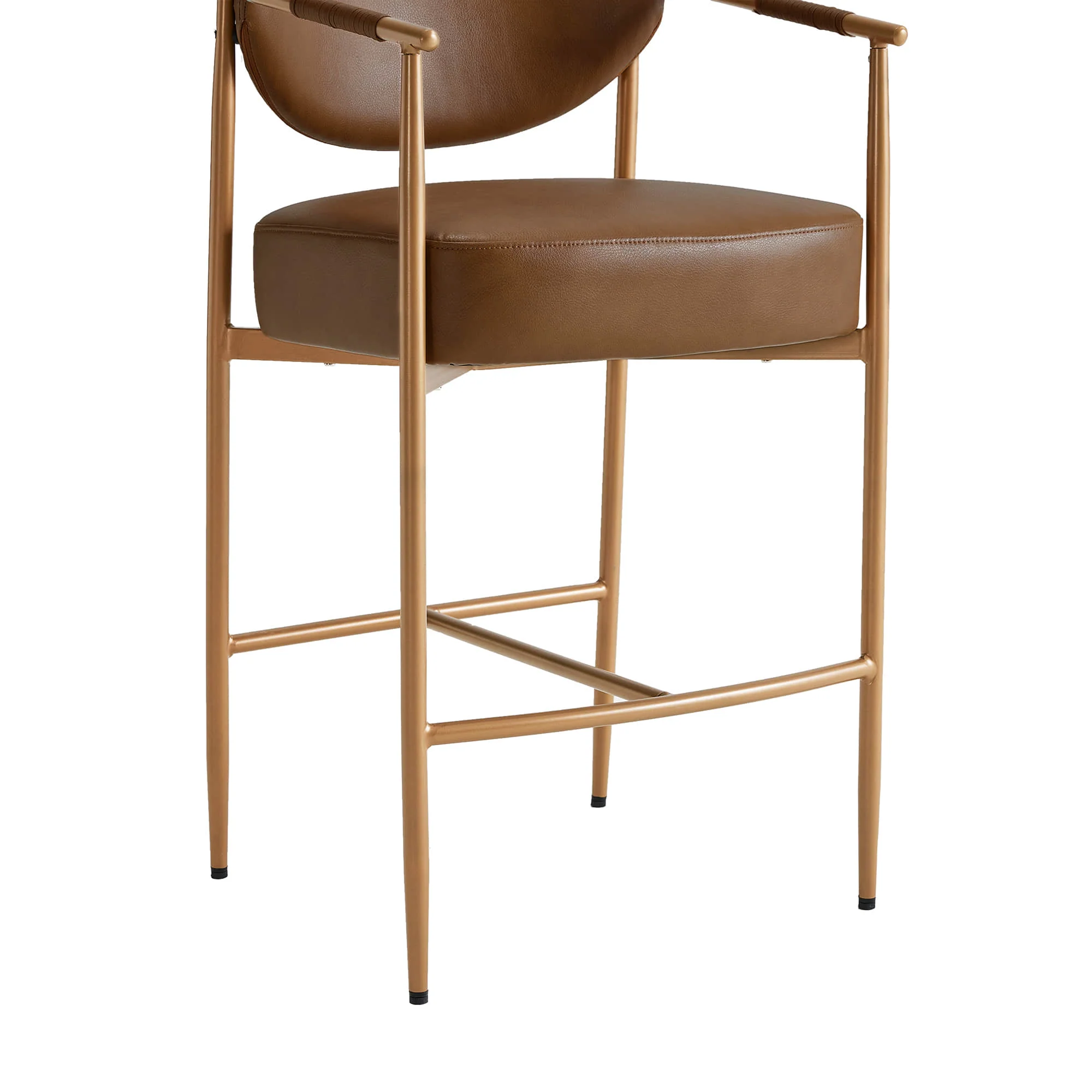 Jade Modern Curved Hand-Woven Counter Stool - Image 4