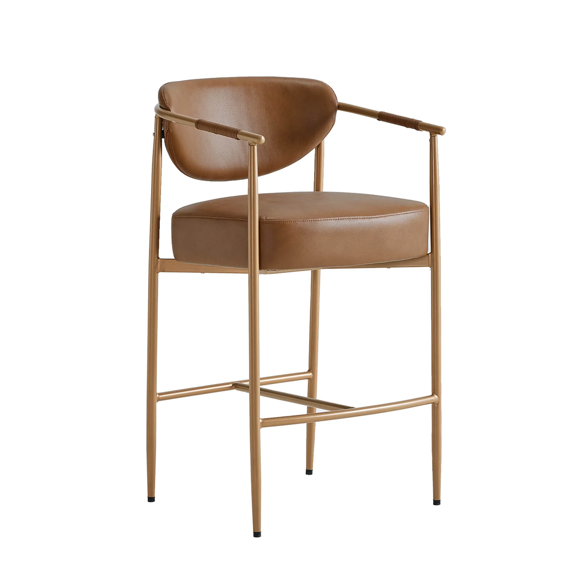Jade Modern Curved Hand-Woven Counter Stool - Image 7