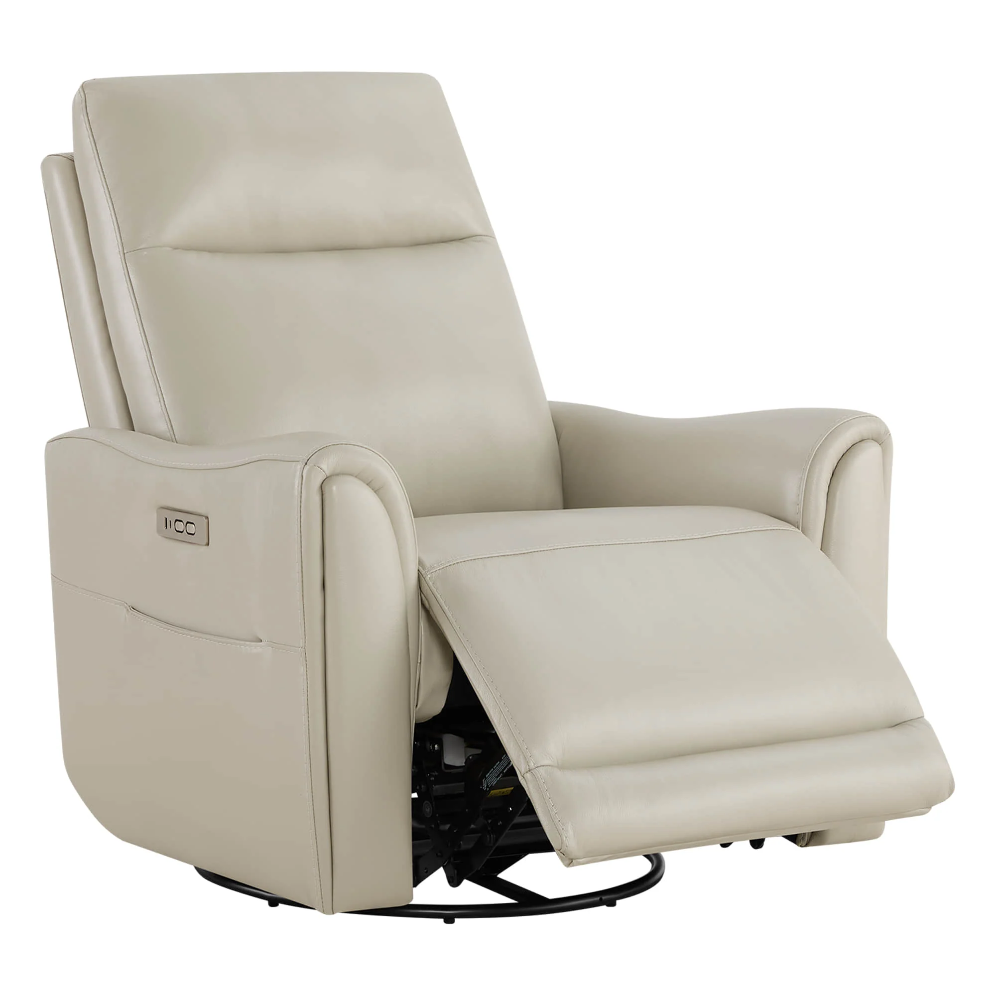 James Modern Genuine Leather Power Swivel Glider Recliner - Image 32