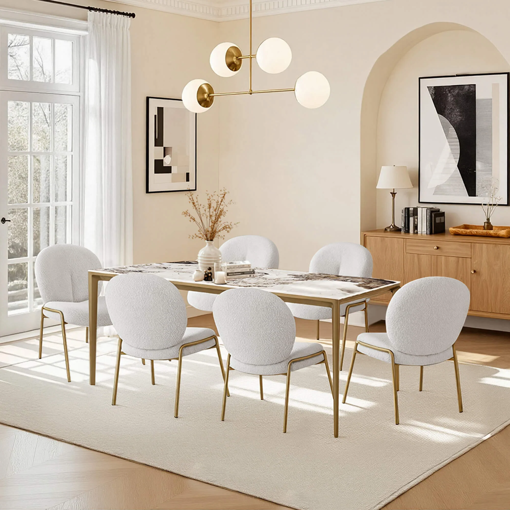 Janet Cloud-Shaped Boucle Dining Chair - Image 12
