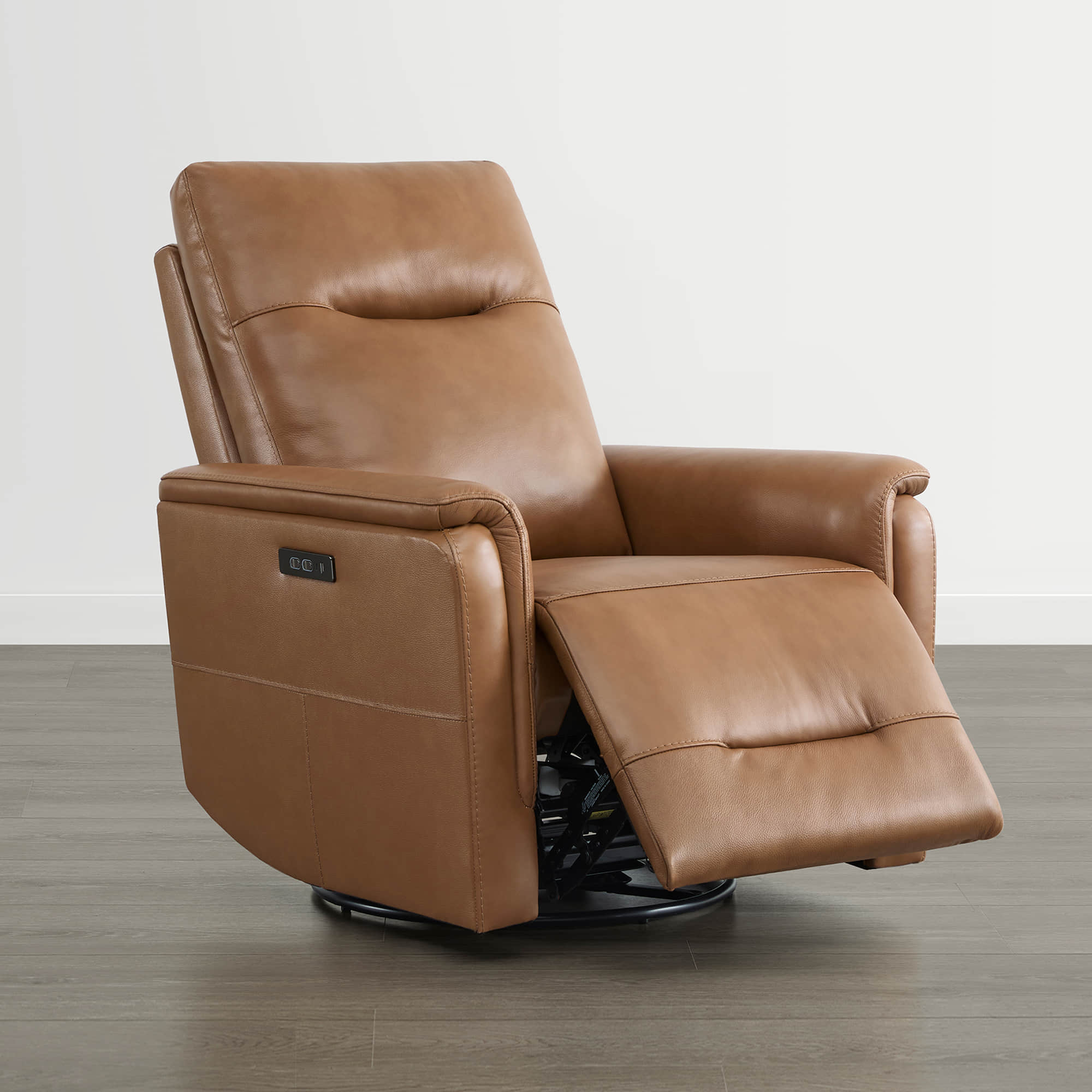 Jaxon Genuine Leather Swivel Glider Power Recliner with Power Headrest - Image 27