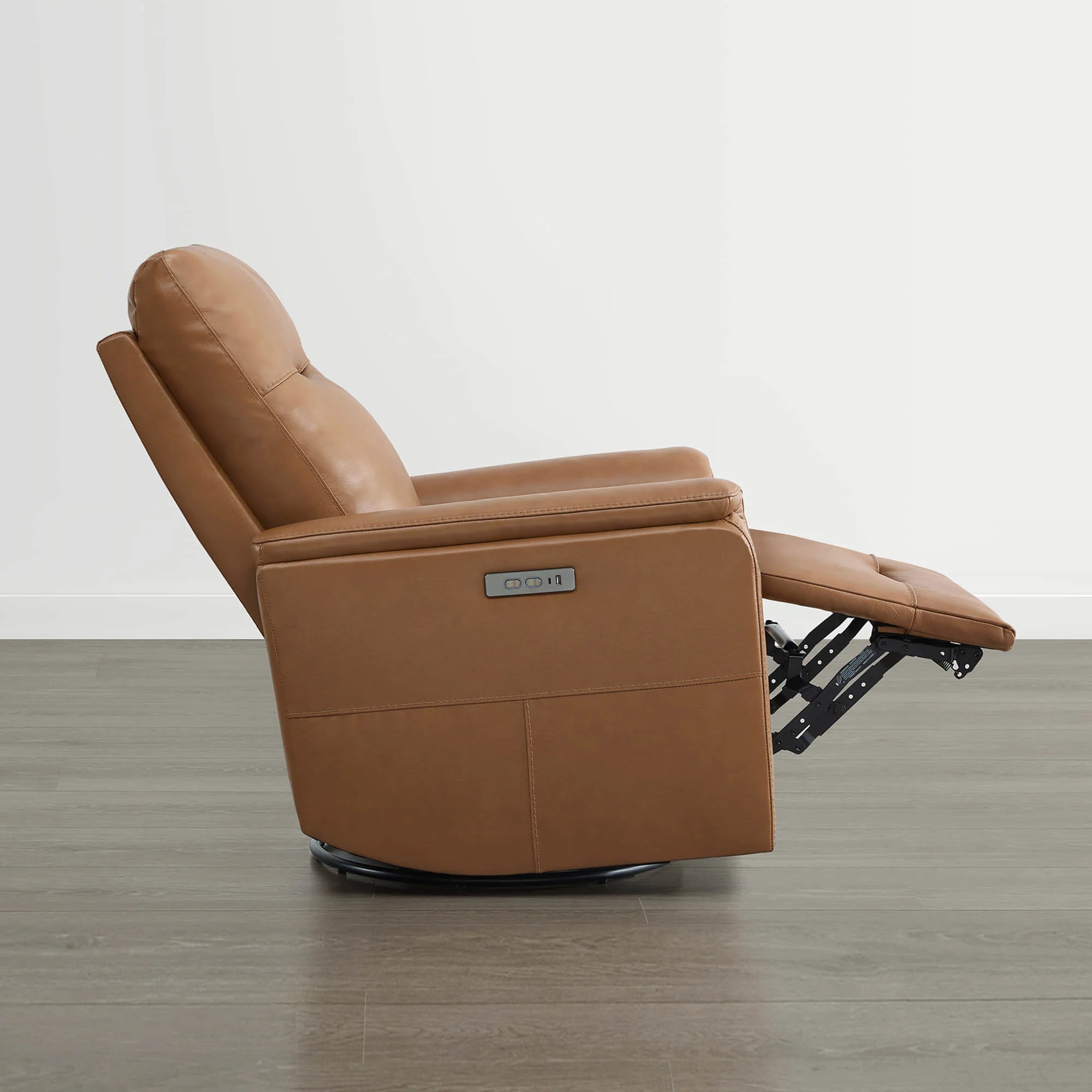 Jaxon Genuine Leather Swivel Glider Power Recliner with Power Headrest - Image 31