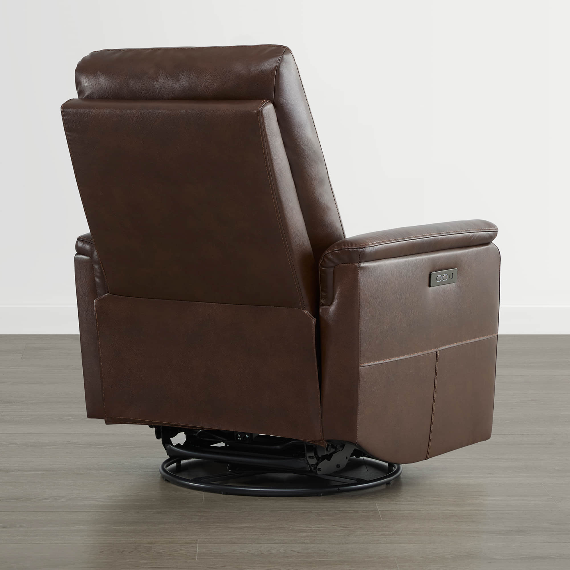 Jaxon Genuine Leather Swivel Glider Power Recliner with Power Headrest - Image 33