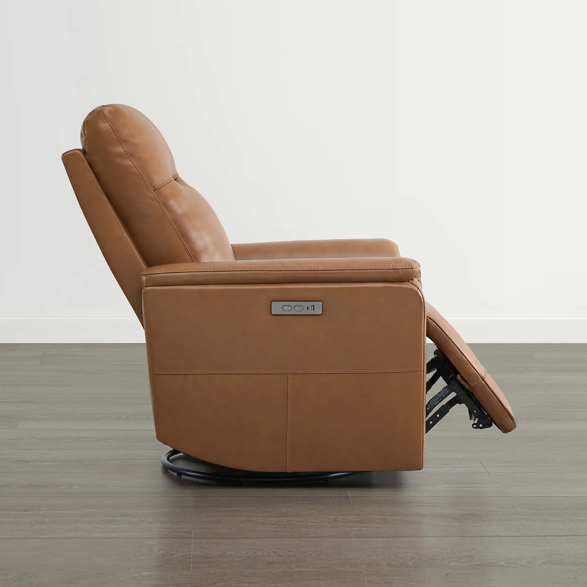 Jaxon Genuine Leather Swivel Glider Power Recliner with Power Headrest - Image 37