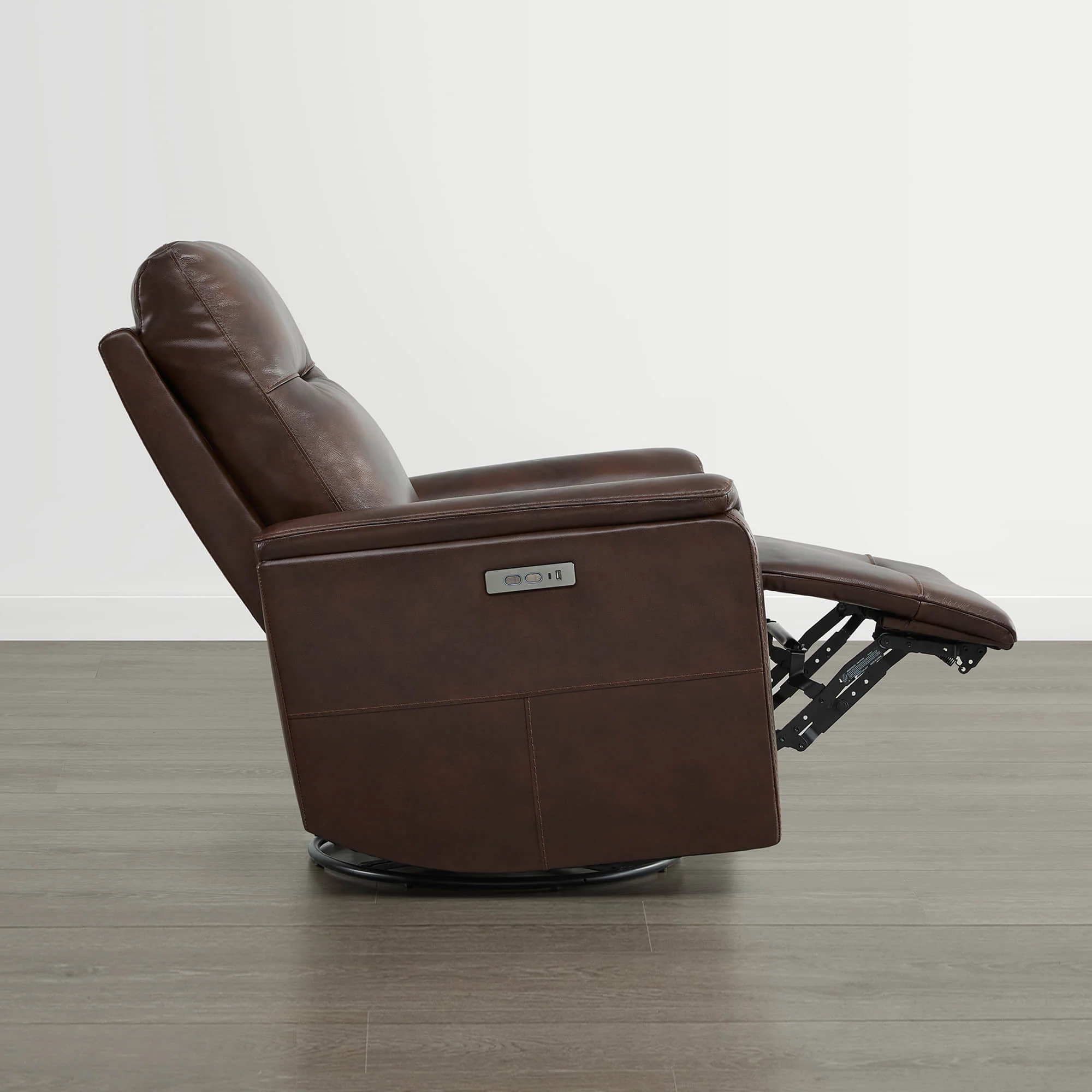 Jaxon Genuine Leather Swivel Glider Power Recliner with Power Headrest - Image 42