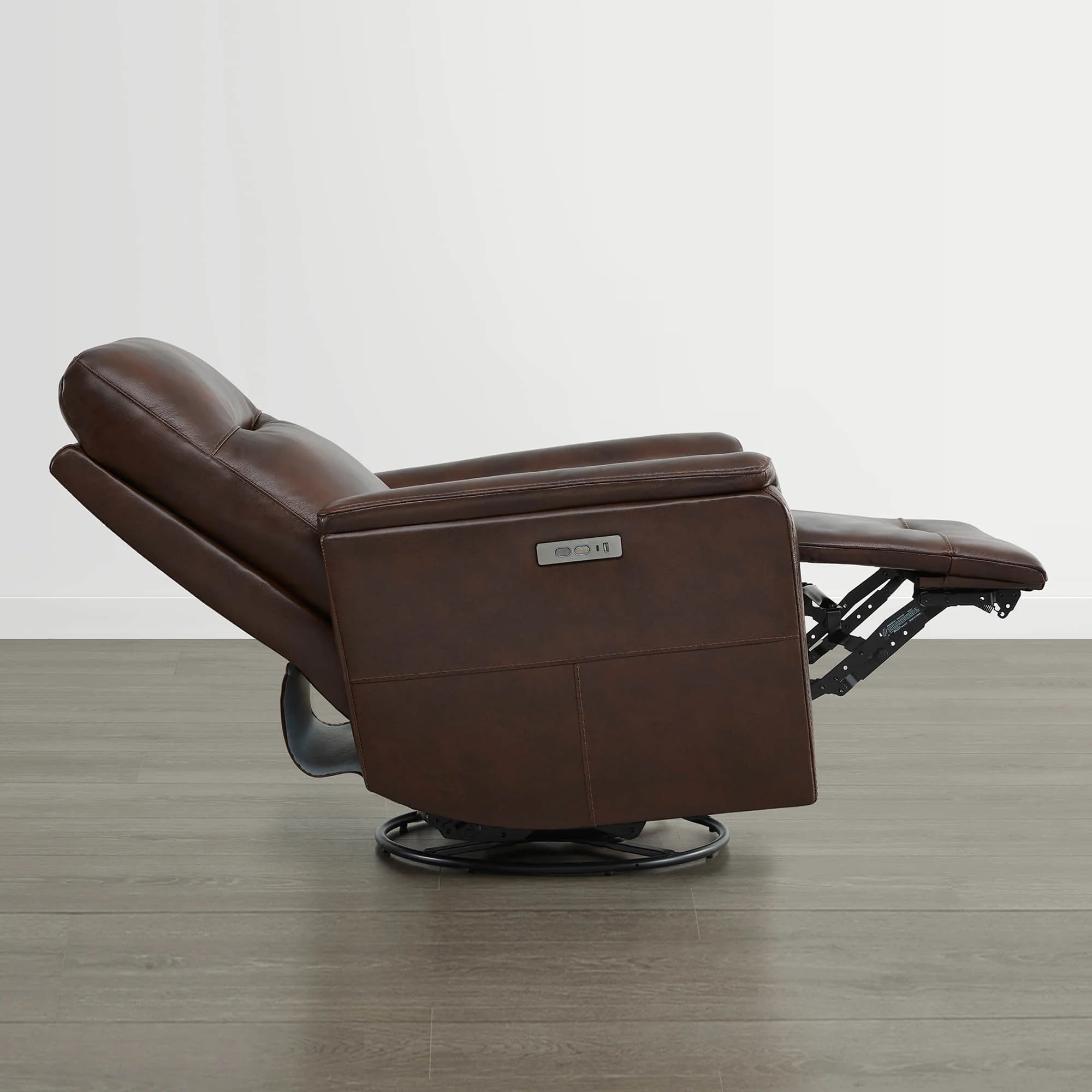 Jaxon Genuine Leather Swivel Glider Power Recliner with Power Headrest - Image 47