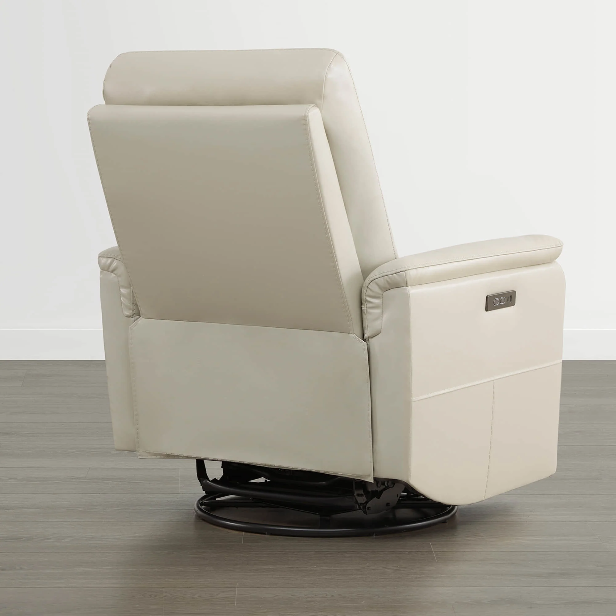 Jaxon Genuine Leather Swivel Glider Power Recliner with Power Headrest - Image 48