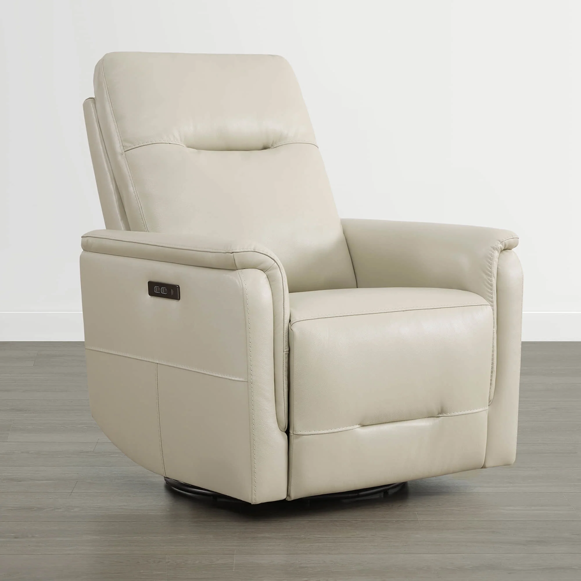 Jaxon Genuine Leather Swivel Glider Power Recliner with Power Headrest - Image 54