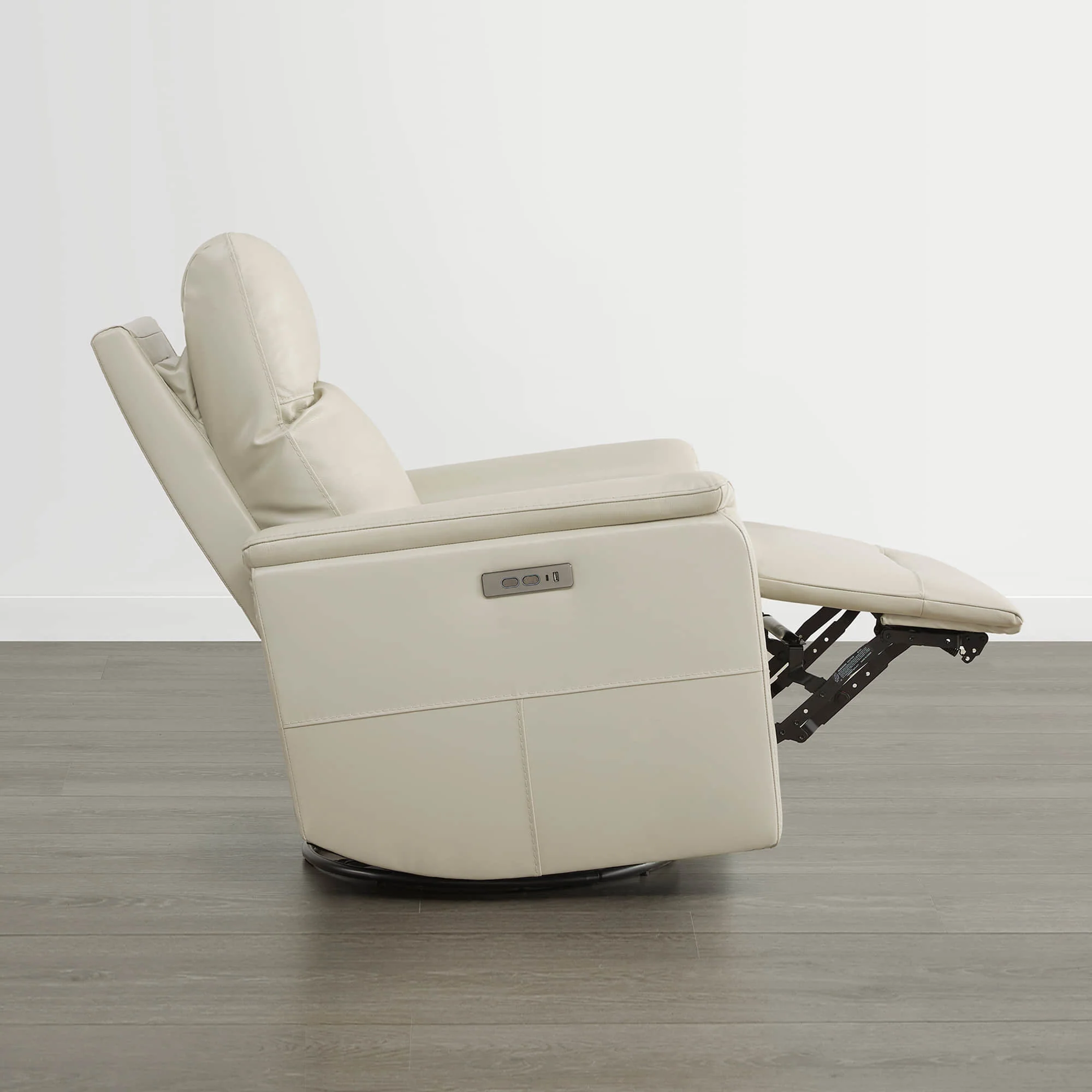 Jaxon Genuine Leather Swivel Glider Power Recliner with Power Headrest - Image 56