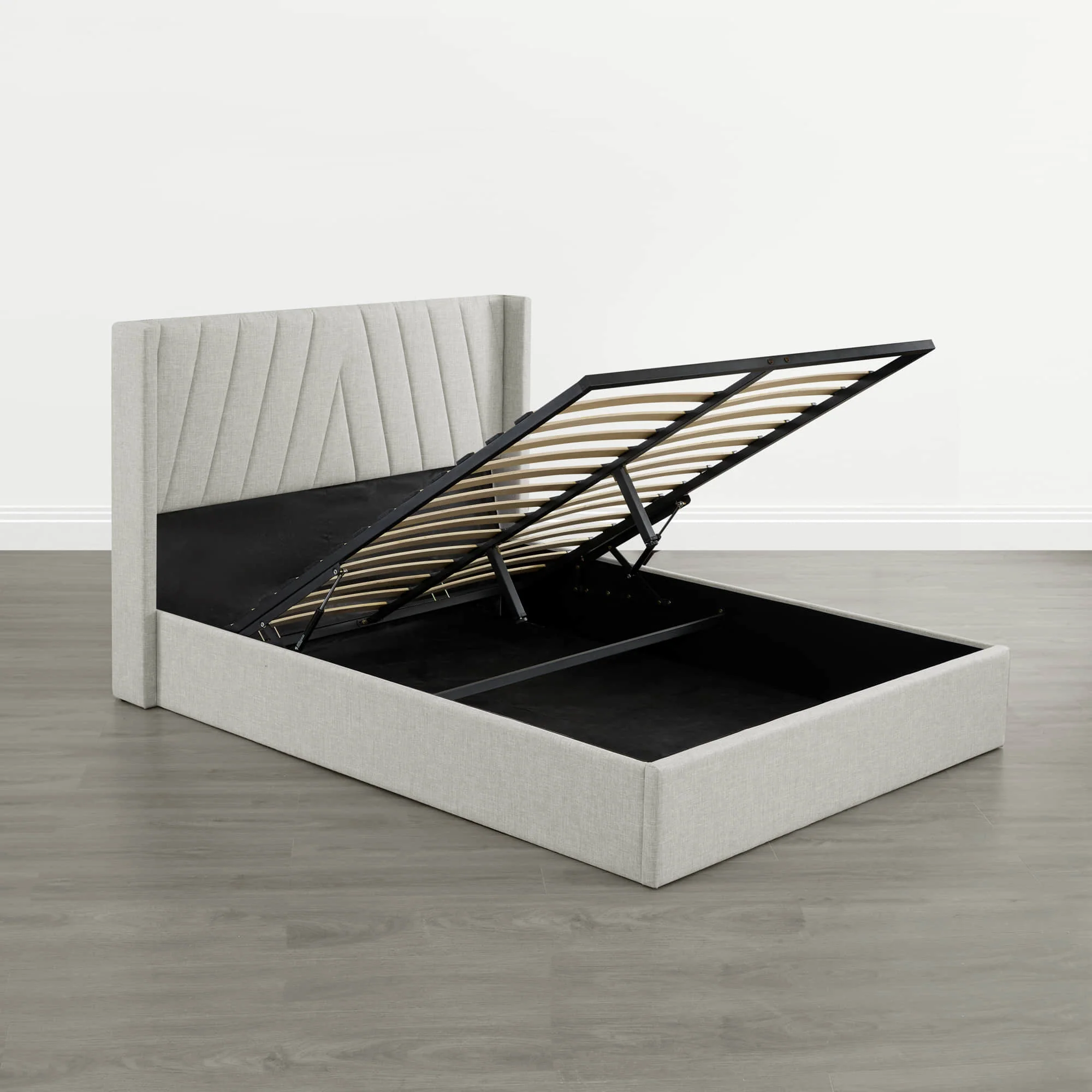 Jeffrey Wingback Upholstered Storage Platform Bed - Image 16