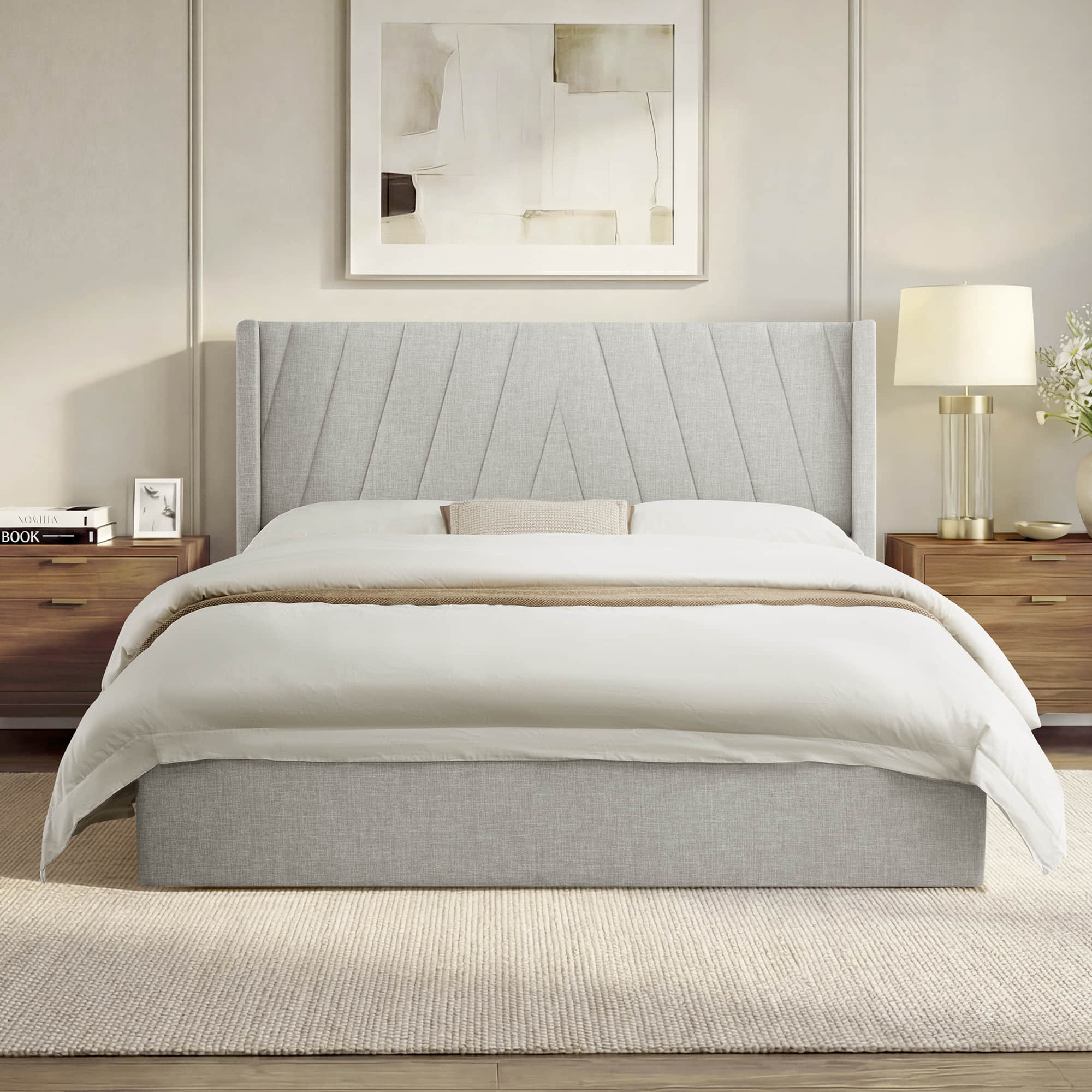 Jeffrey Wingback Upholstered Storage Platform Bed - Image 23