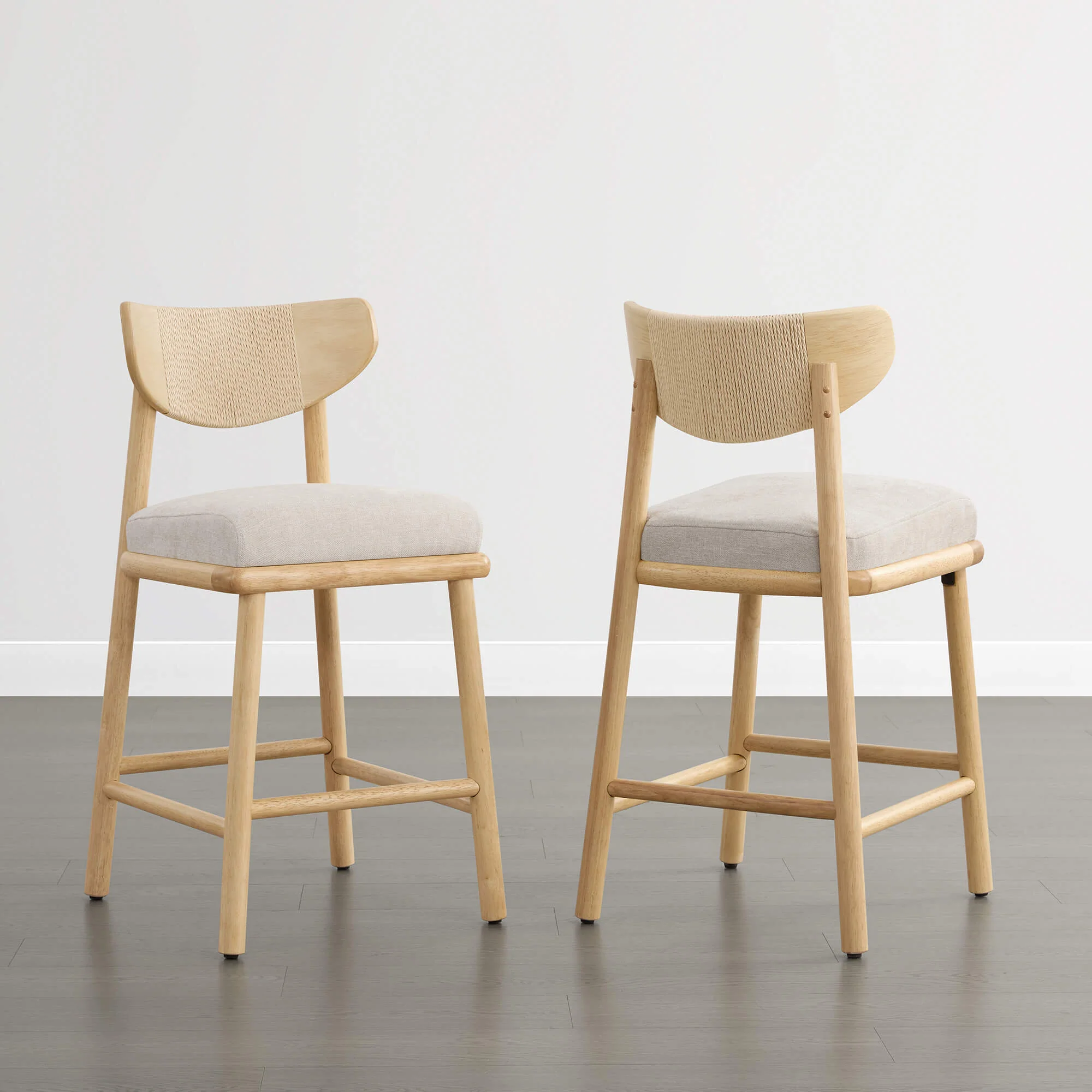 Jody Modern Woven Rope Counter Stool (Set of 2) - Image 13