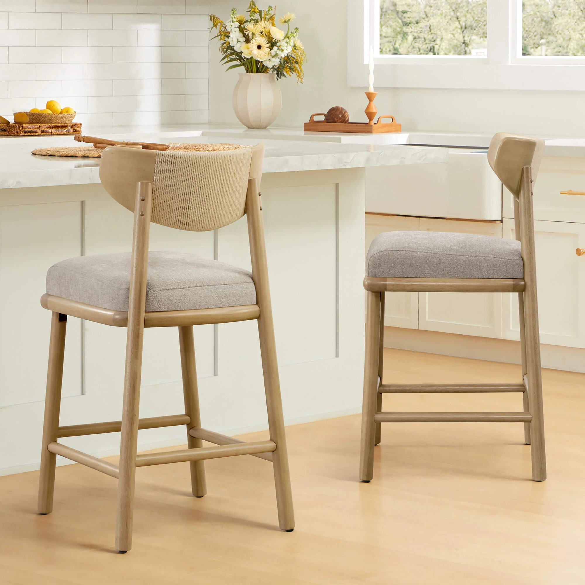 Jody Modern Woven Rope Counter Stool (Set of 2) - Image 4