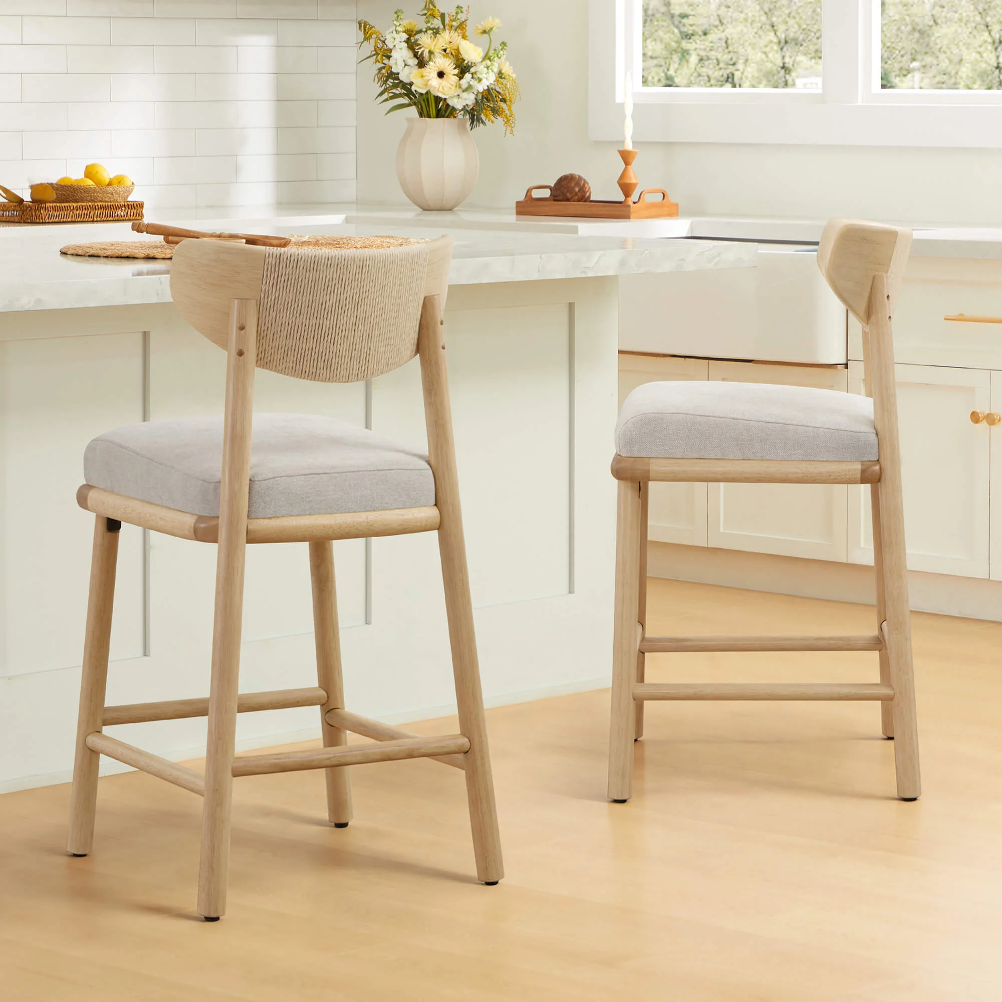 Jody Modern Woven Rope Counter Stool (Set of 2) - Image 6