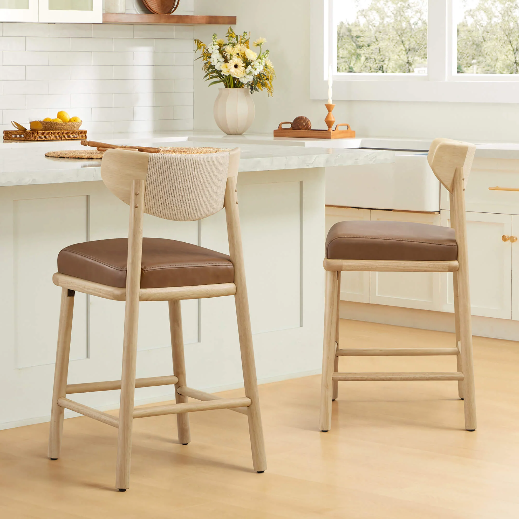 Jody Modern Woven Rope Counter Stool (Set of 2) - Image 7