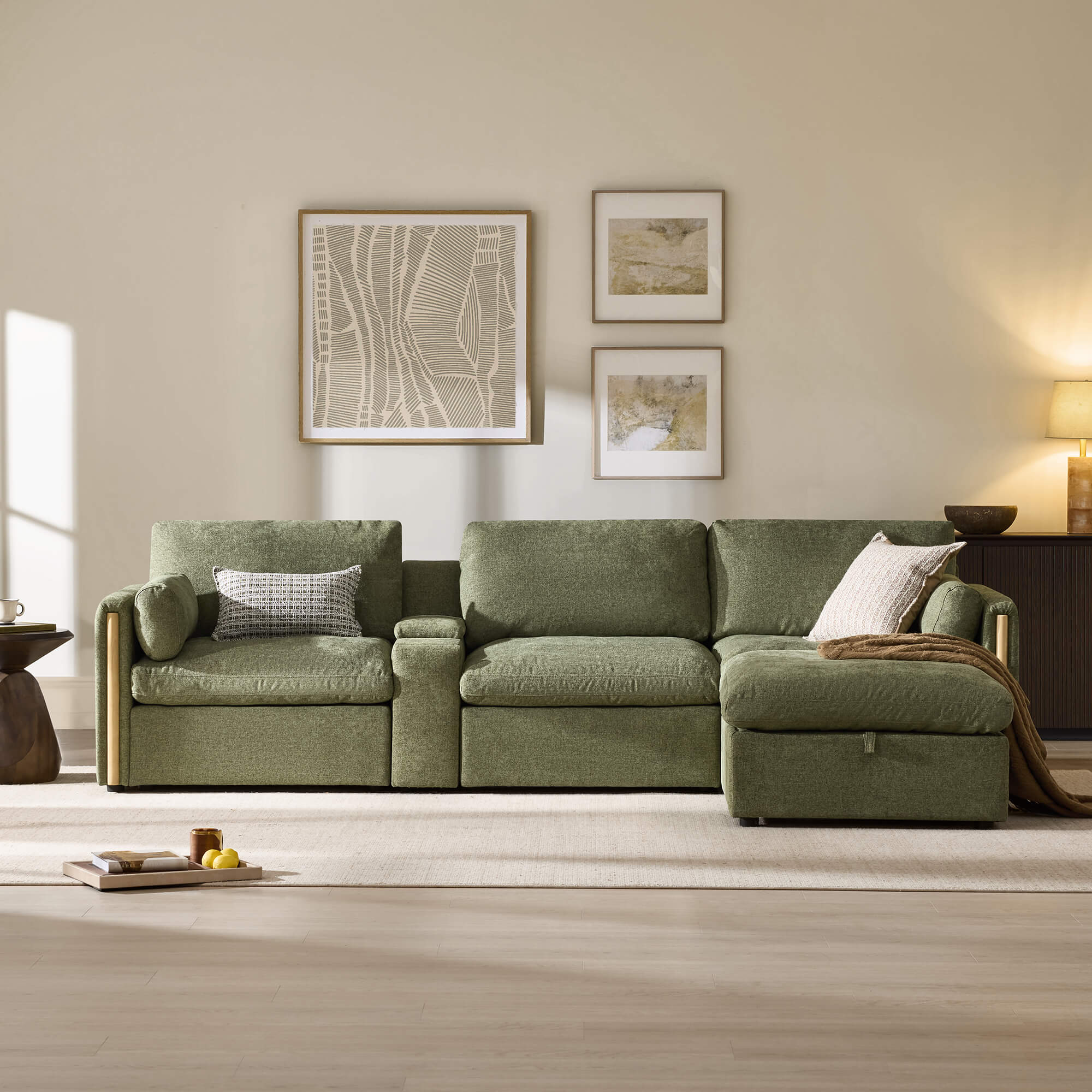 Jonathan Modern Cozy Chenille 4-seat Modular Sofa with Hidden Storage - Image 2