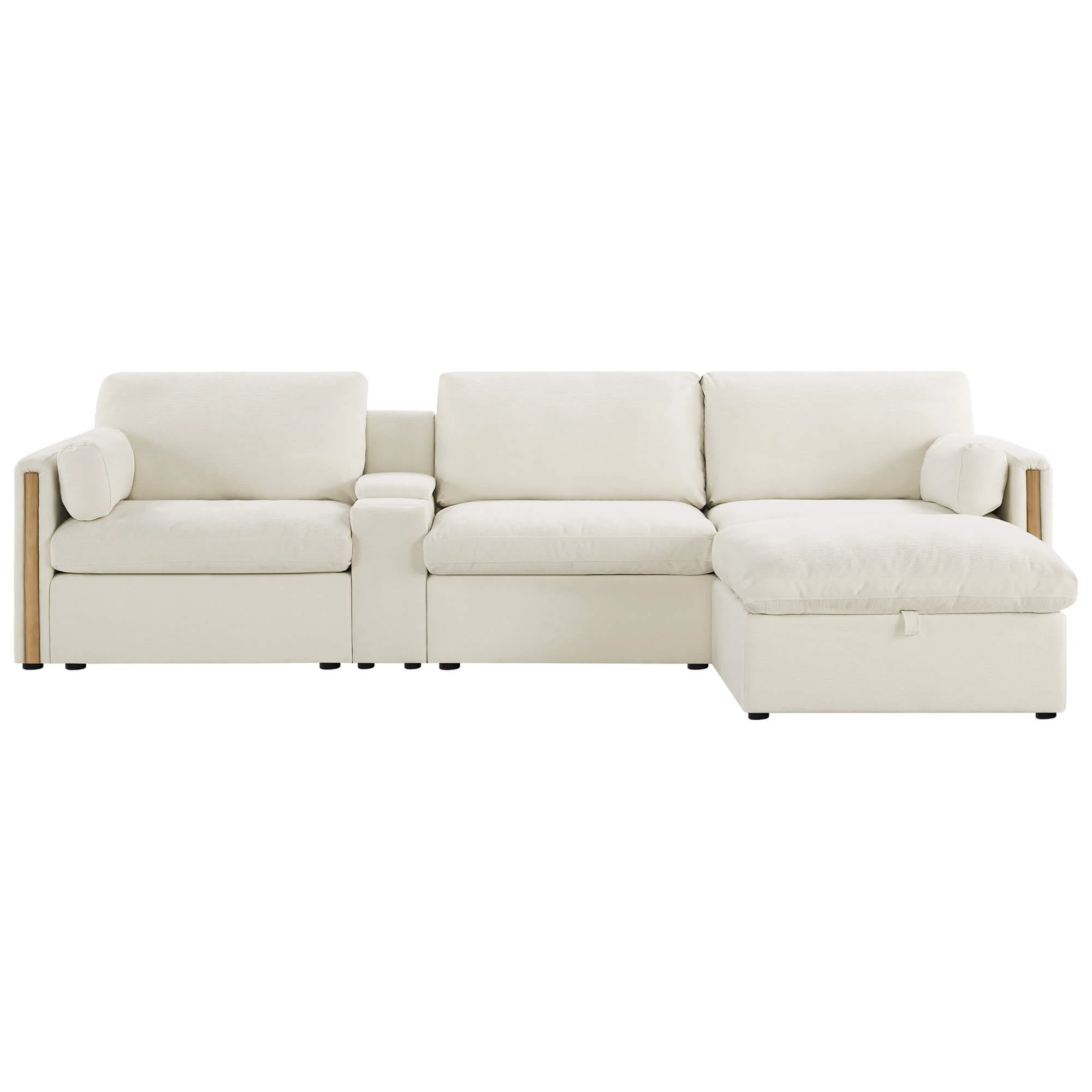 Jonathan Modern Cozy Chenille 4-seat Modular Sofa with Hidden Storage - Image 3