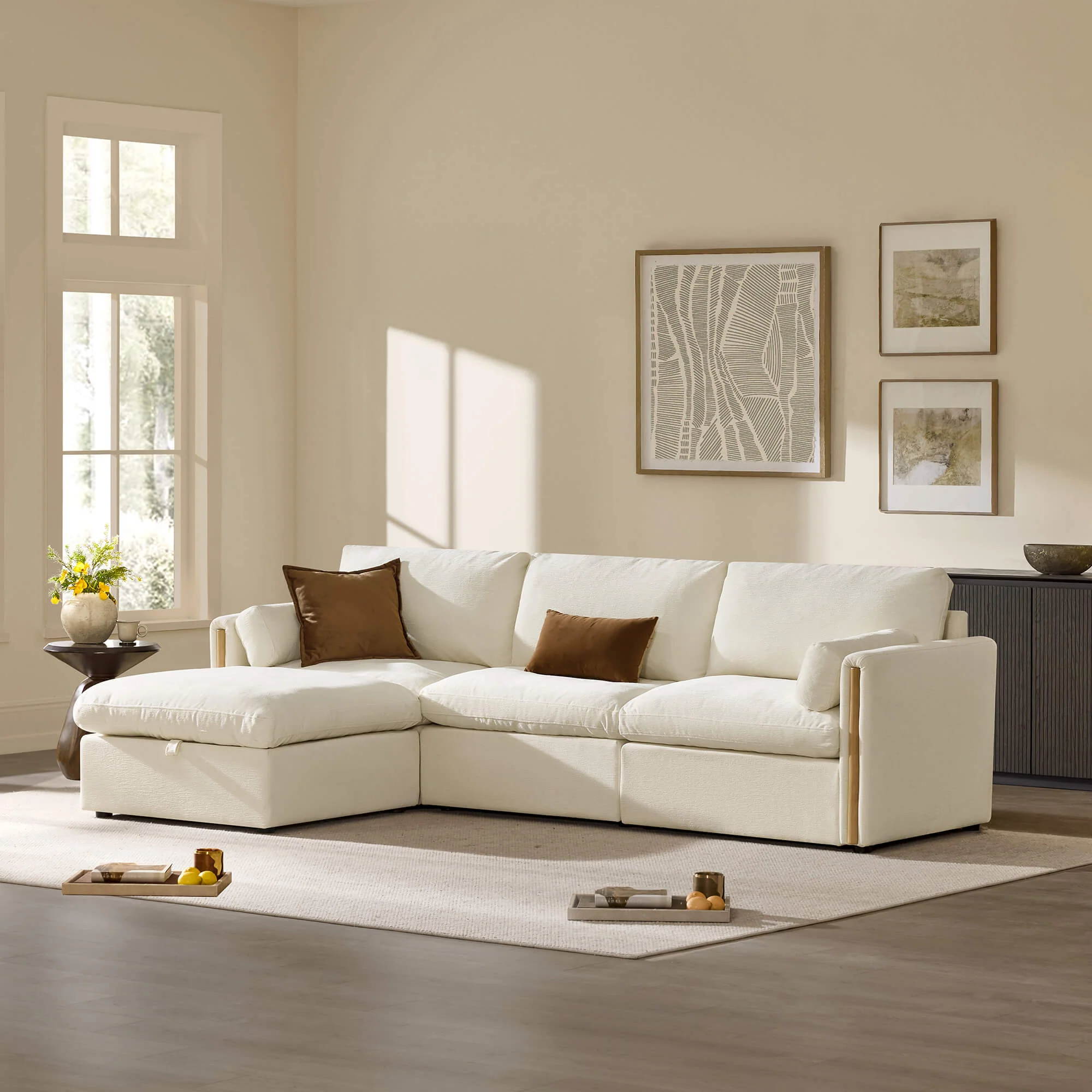 Jonathan Modern Cozy Chenille 4-seat Modular Sofa with Hidden Storage - Image 35