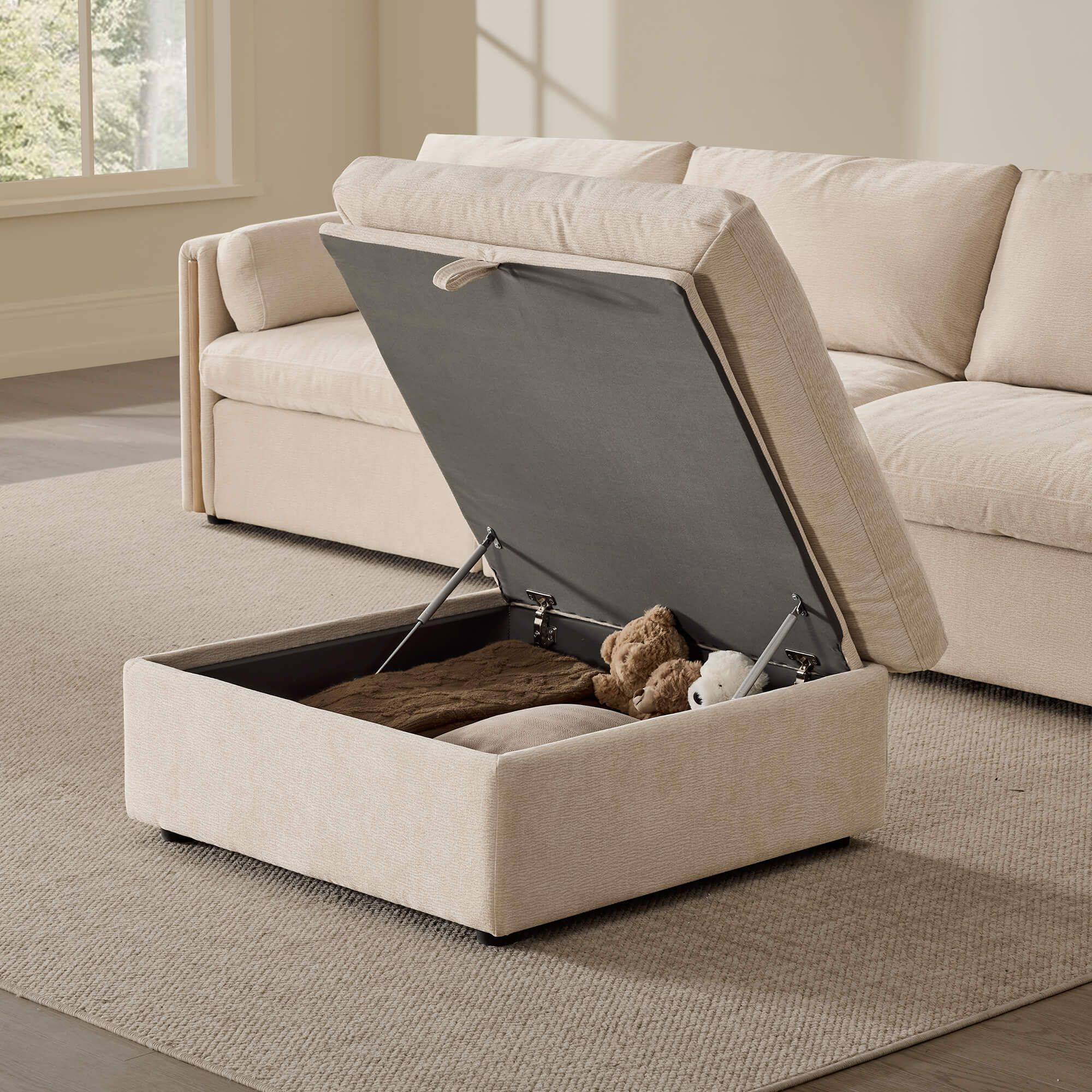 Jonathan Modern Cozy Chenille 4-seat Modular Sofa with Hidden Storage - Image 40