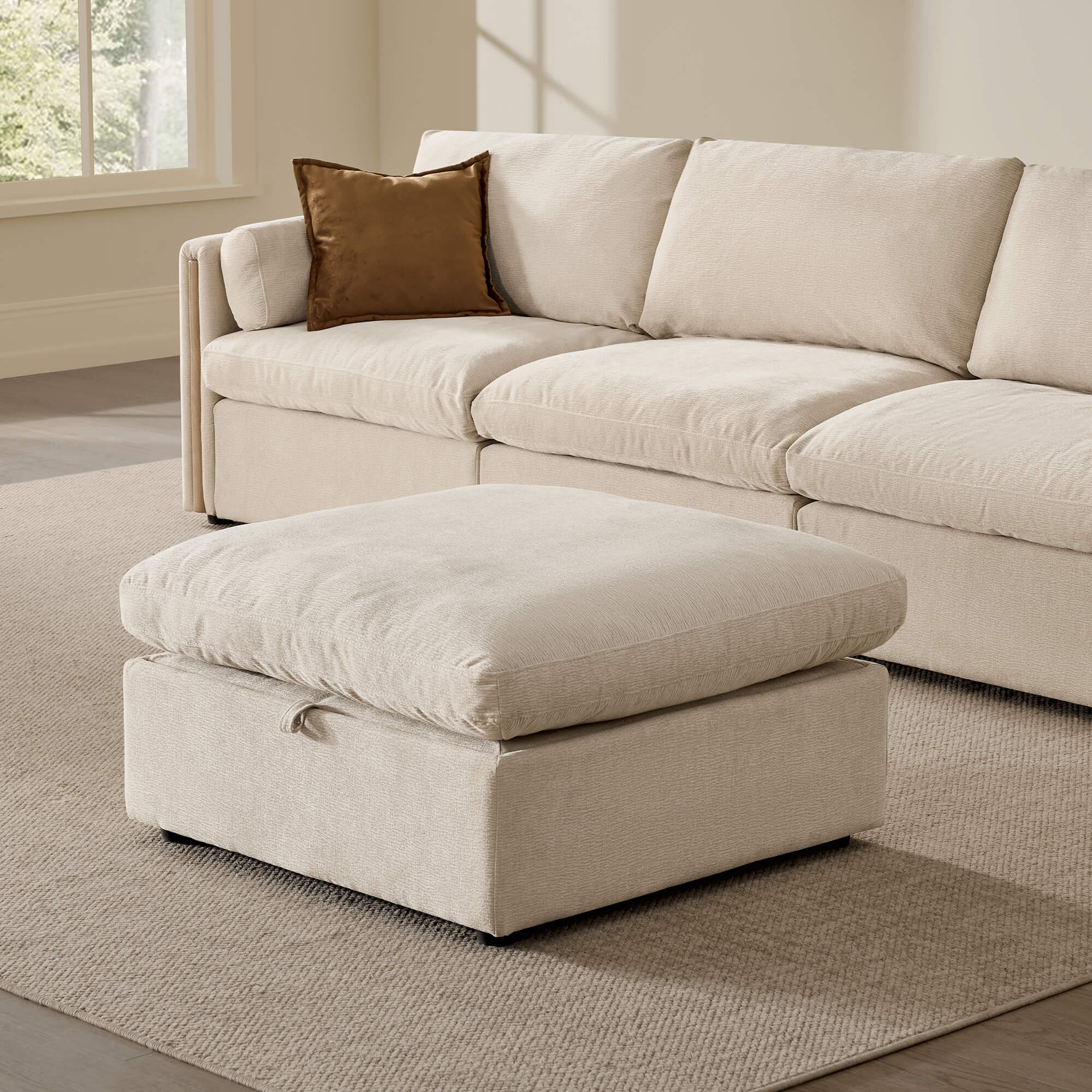 Jonathan Modern Cozy Chenille 4-seat Modular Sofa with Hidden Storage - Image 41