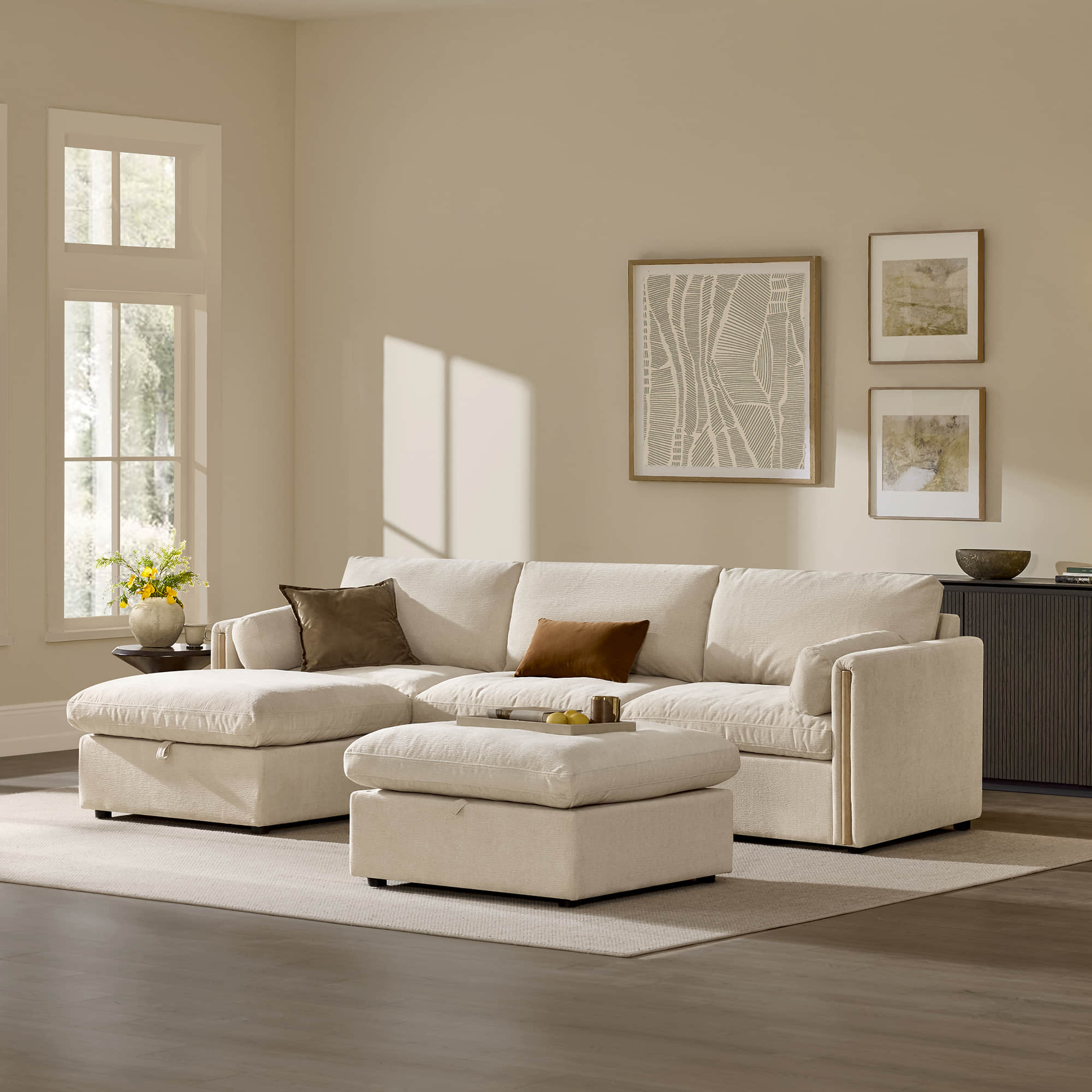 Jonathan Modern Cozy Chenille 4-seat Modular Sofa with Hidden Storage - Image 47