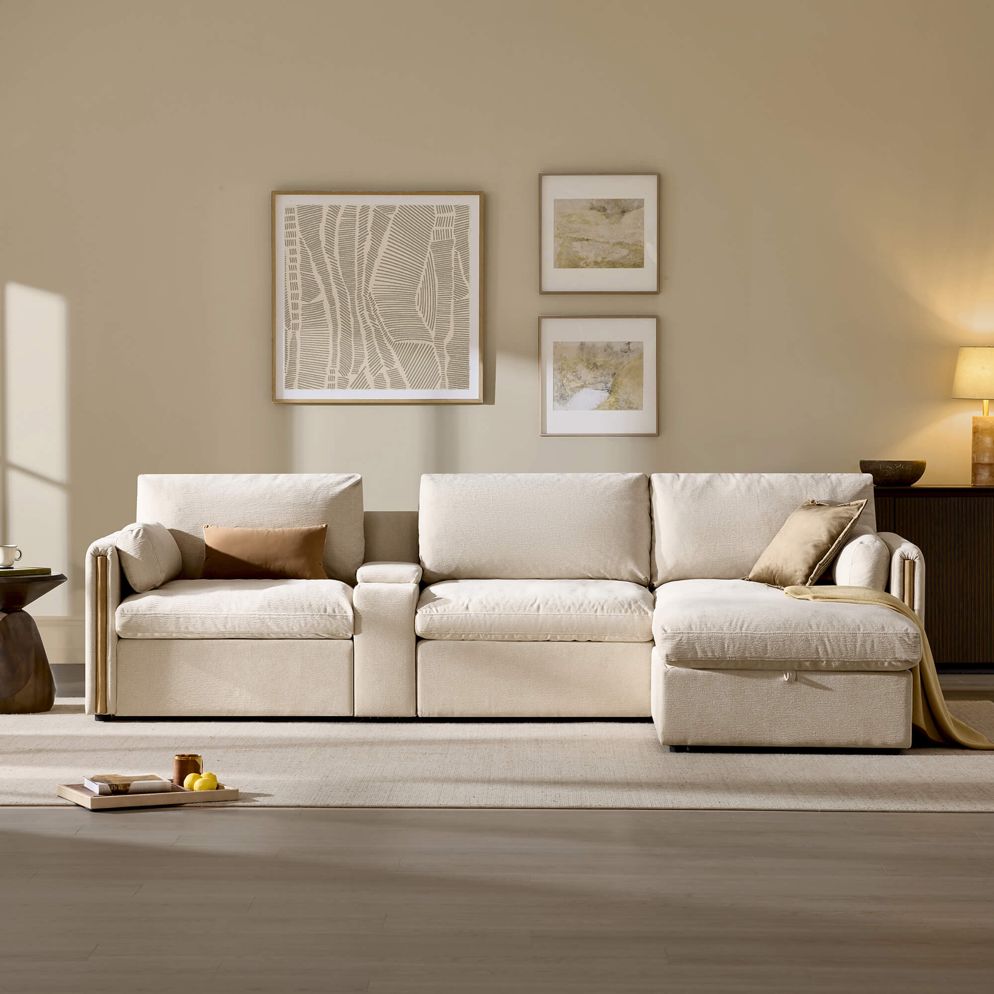 Jonathan Modern Cozy Chenille 4-seat Modular Sofa with Hidden Storage - Image 6