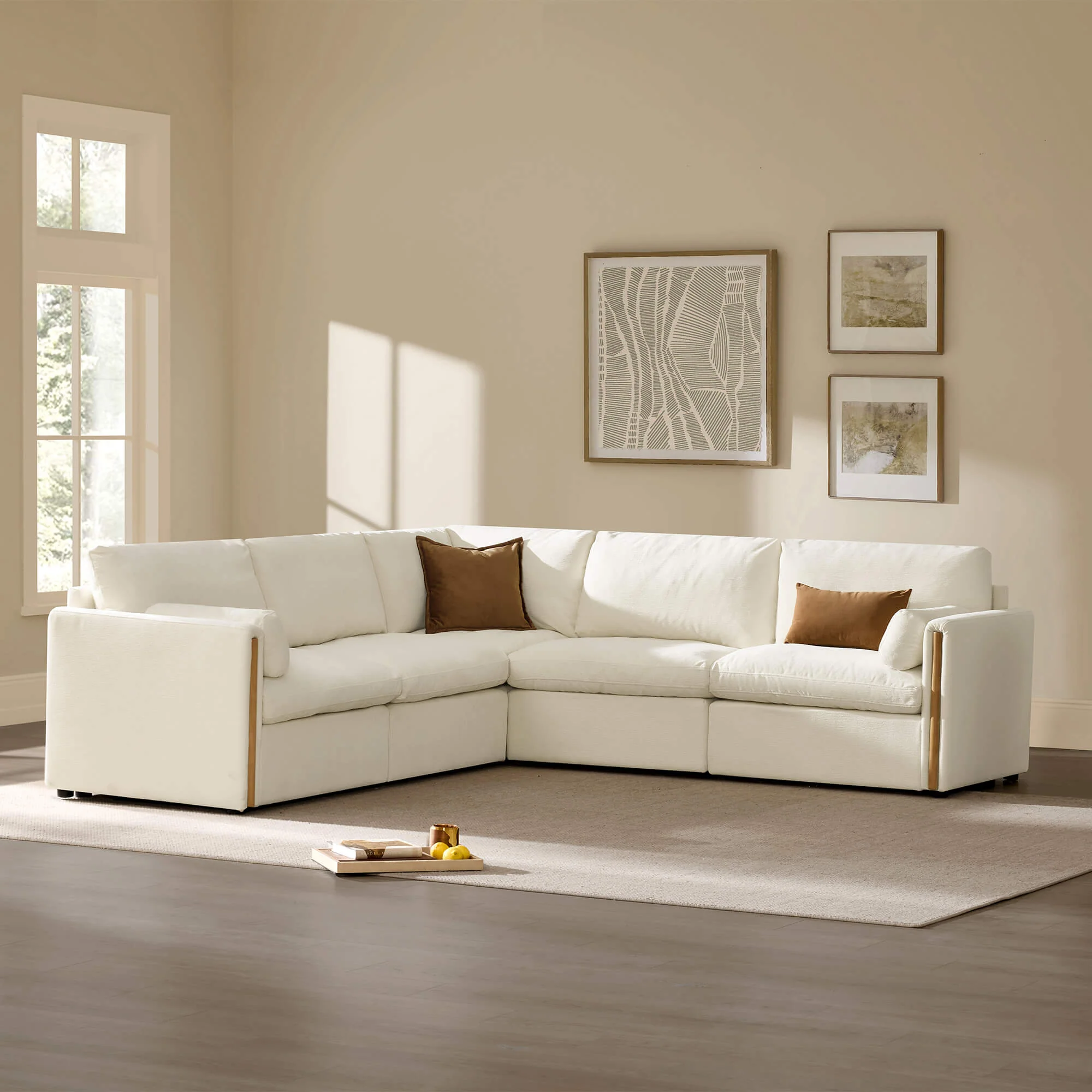 Jonathan Modern Cozy Chenille 5-seat Modular Sofa with Hidden Storage - Image 2