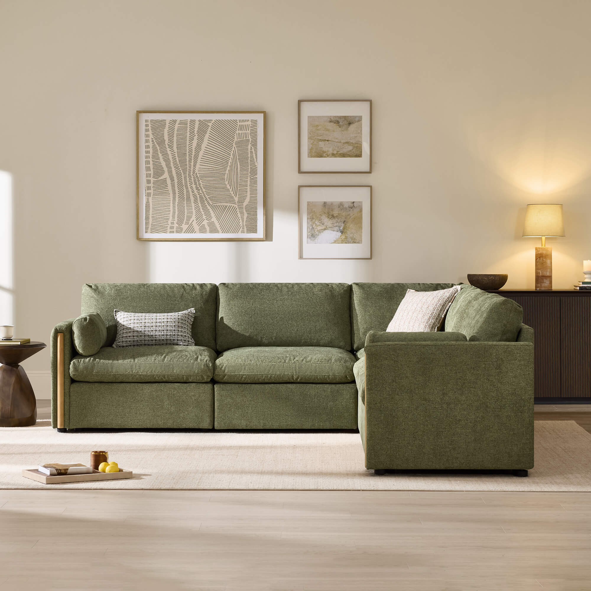 Jonathan Modern Cozy Chenille 5-seat Modular Sofa with Hidden Storage - Image 34