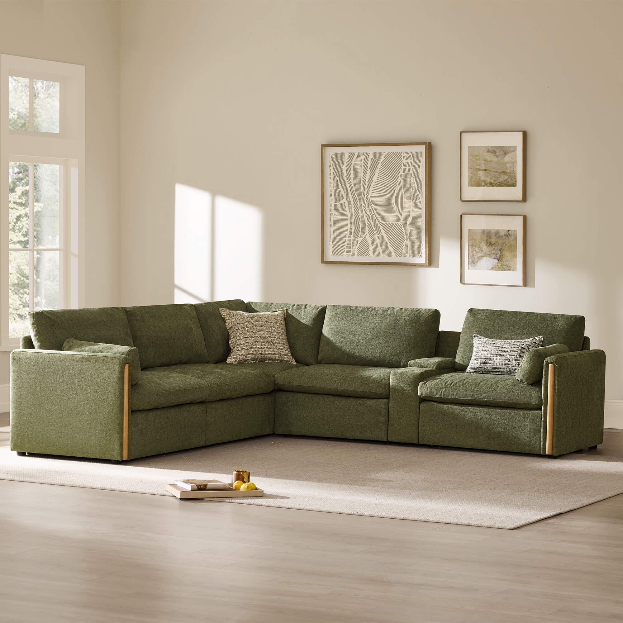 Jonathan Modern Cozy Chenille 5-seat Modular Sofa with Hidden Storage - Image 35