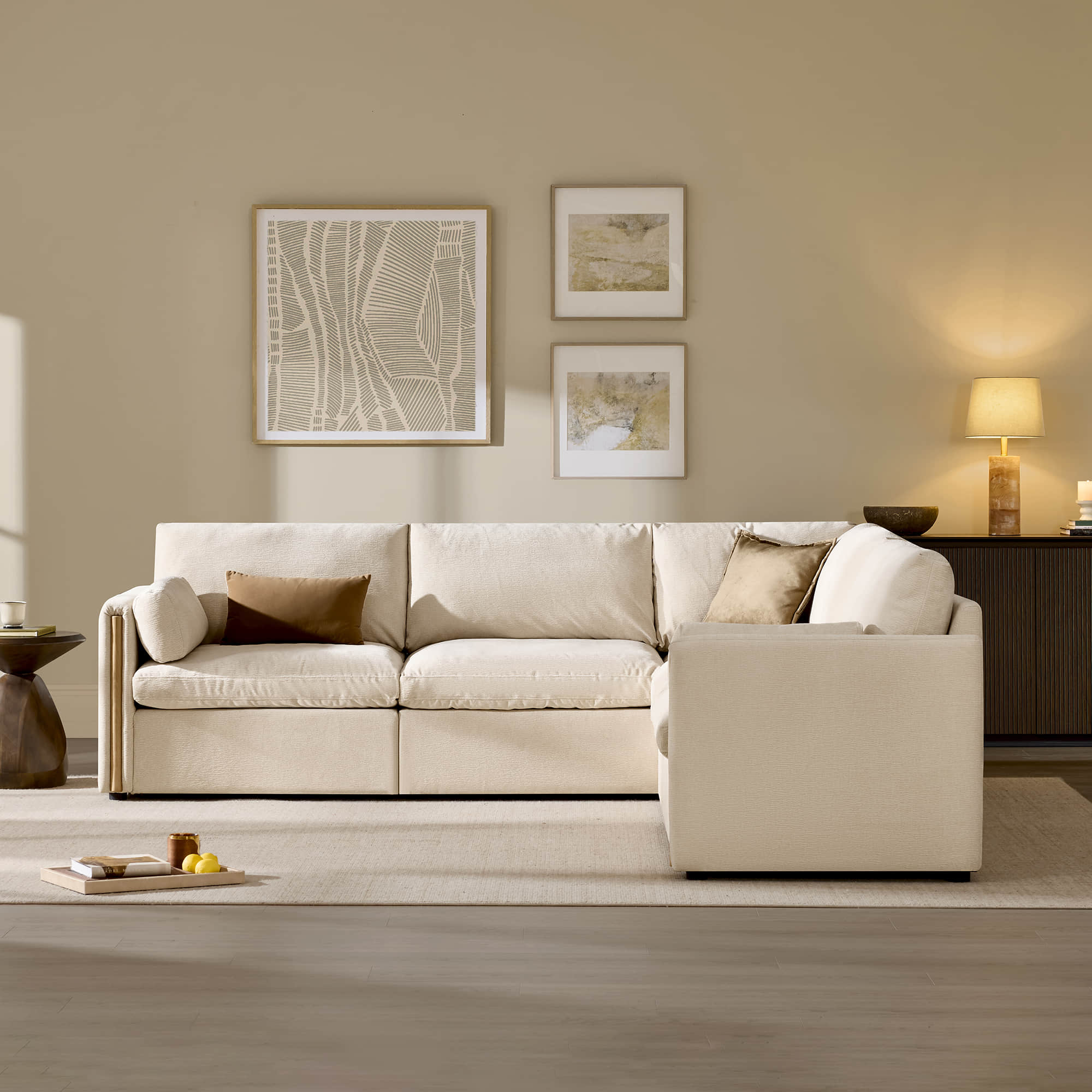 Jonathan Modern Cozy Chenille 5-seat Modular Sofa with Hidden Storage - Image 42