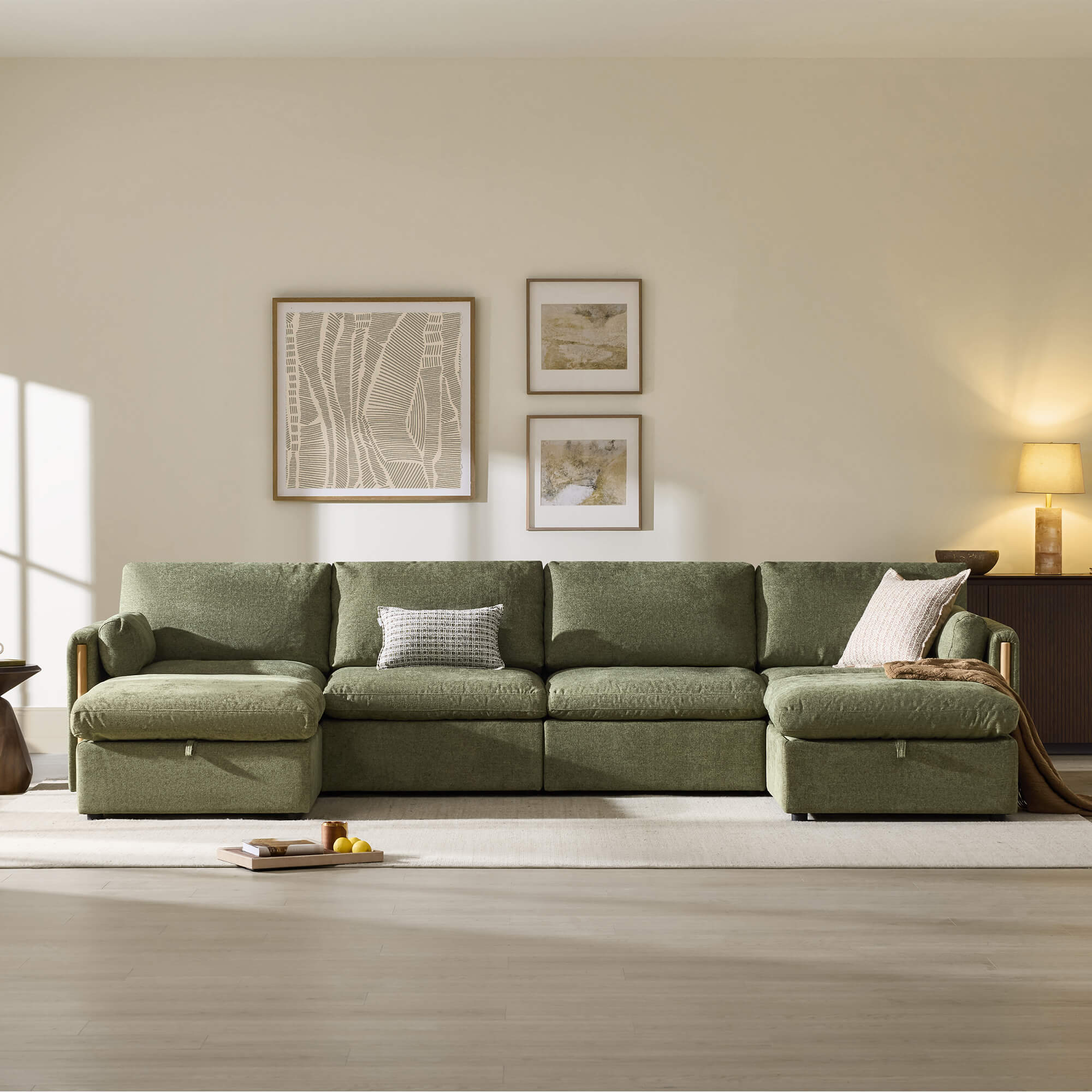 Jonathan Modern Cozy Chenille 6-seat Modular Sofa with Hidden Storage - Image 33
