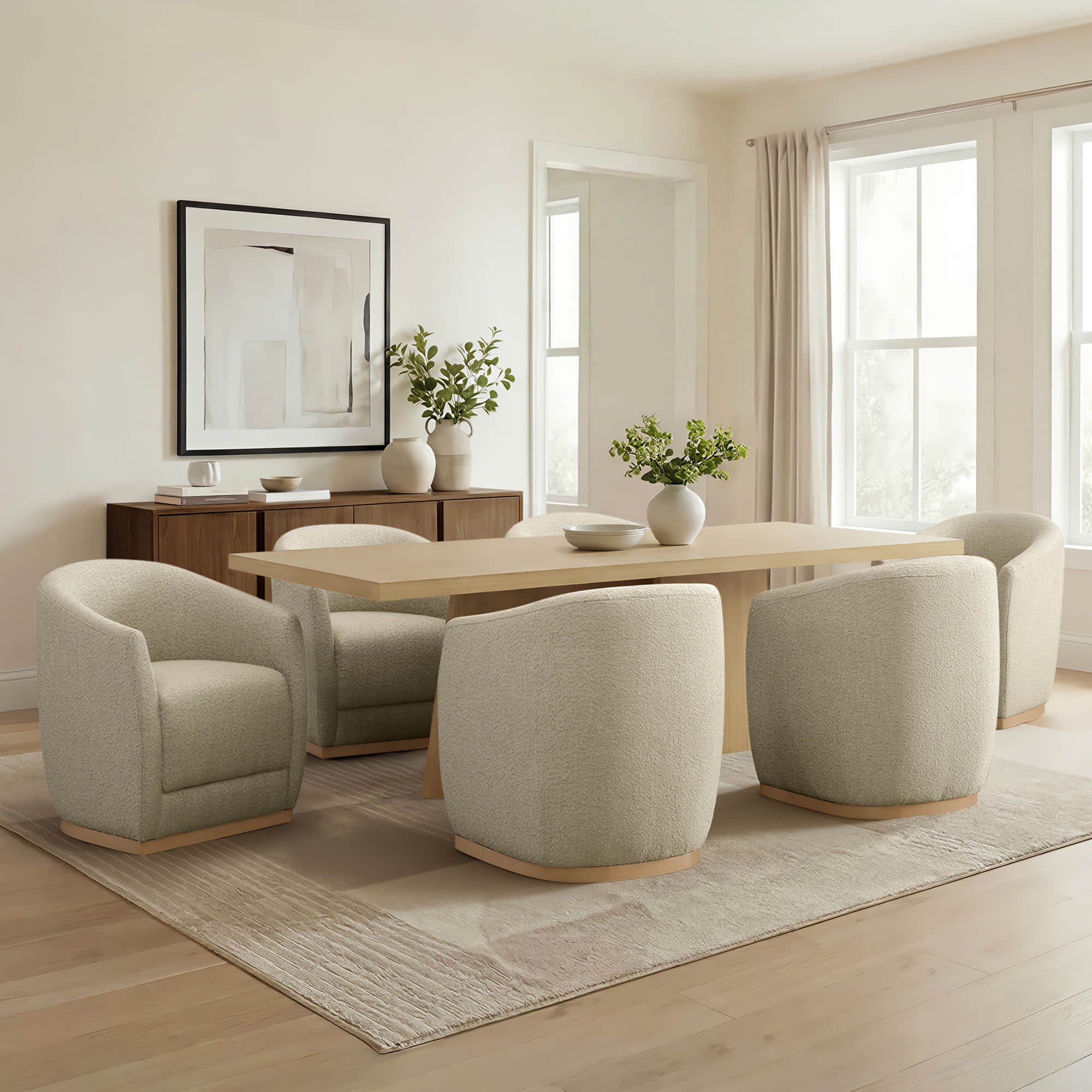 Jovie Cross Pedestal Wood Dining Table - Image 9