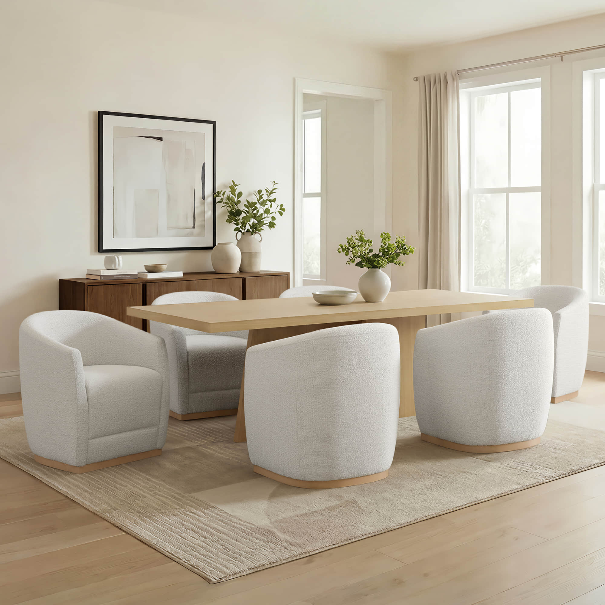 Jovie Cross Pedestal Wood Dining Table - Image 13