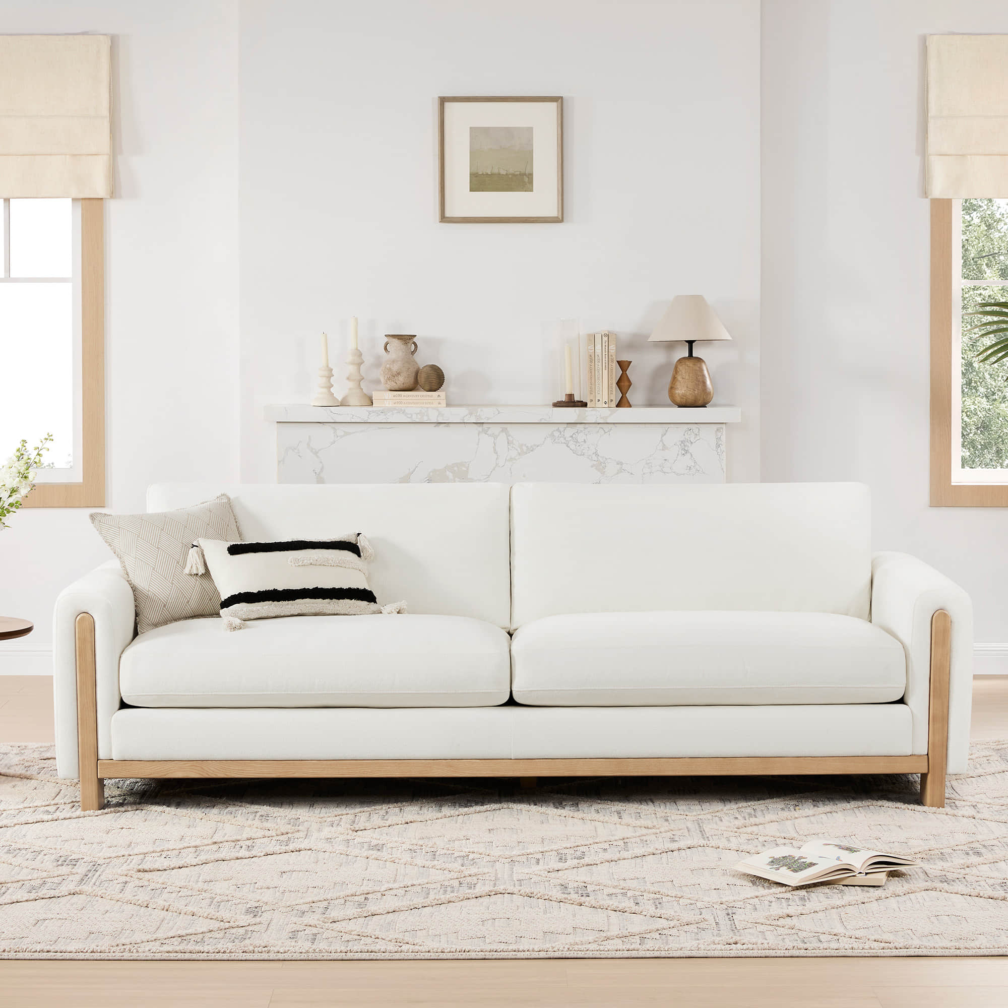 Keaton Performance Fabric 3-Seater Sofa with Ash Wood Base (99'') - Image 21